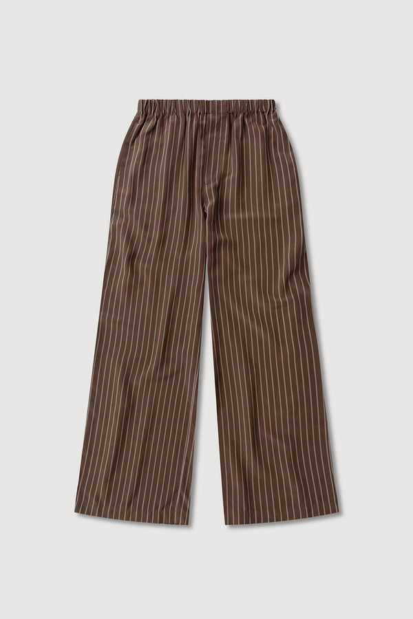 Assembly Label | Zayla Silk Stripe Pant - Cream/Espresso