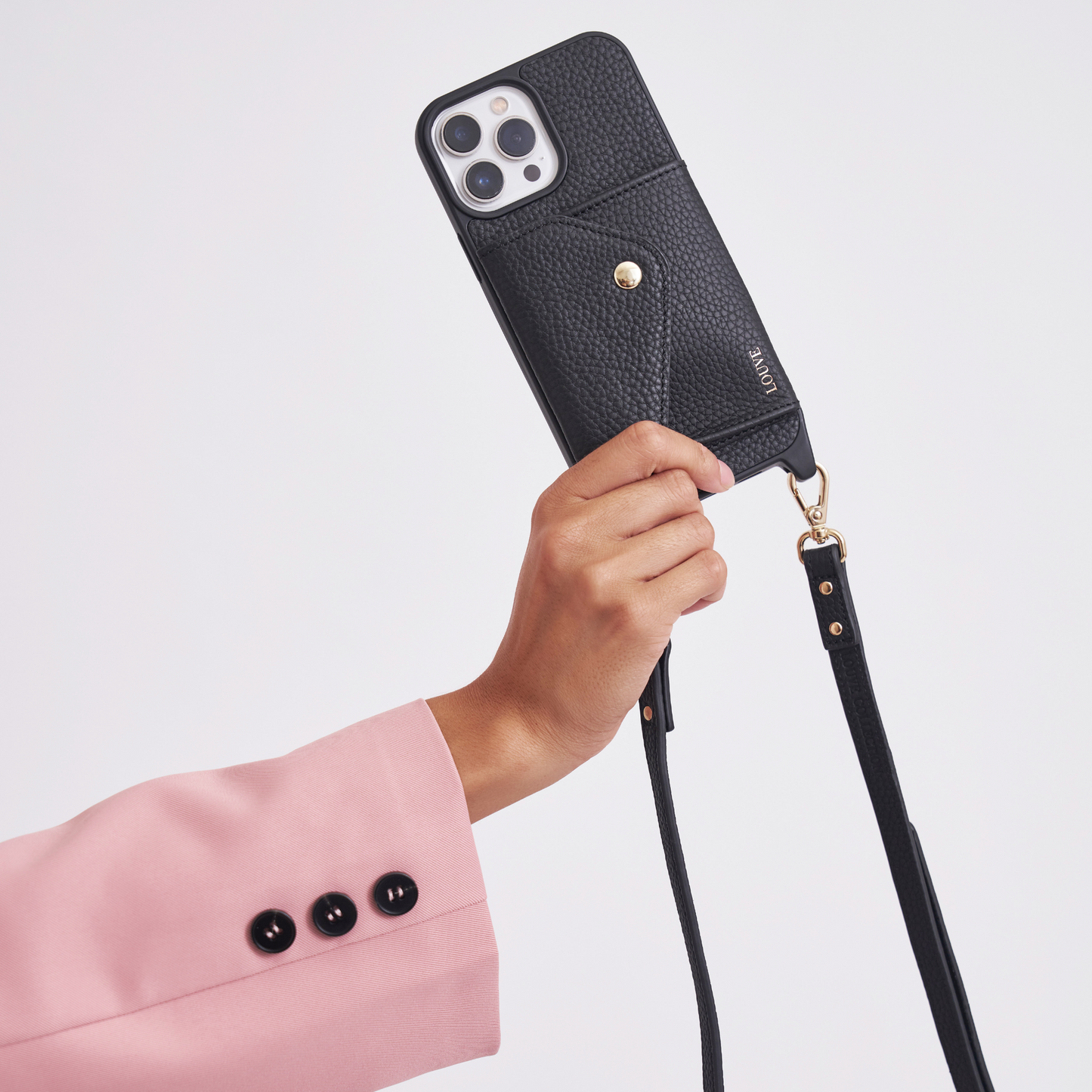 Louve | Zoe Black Leather Case IPhone