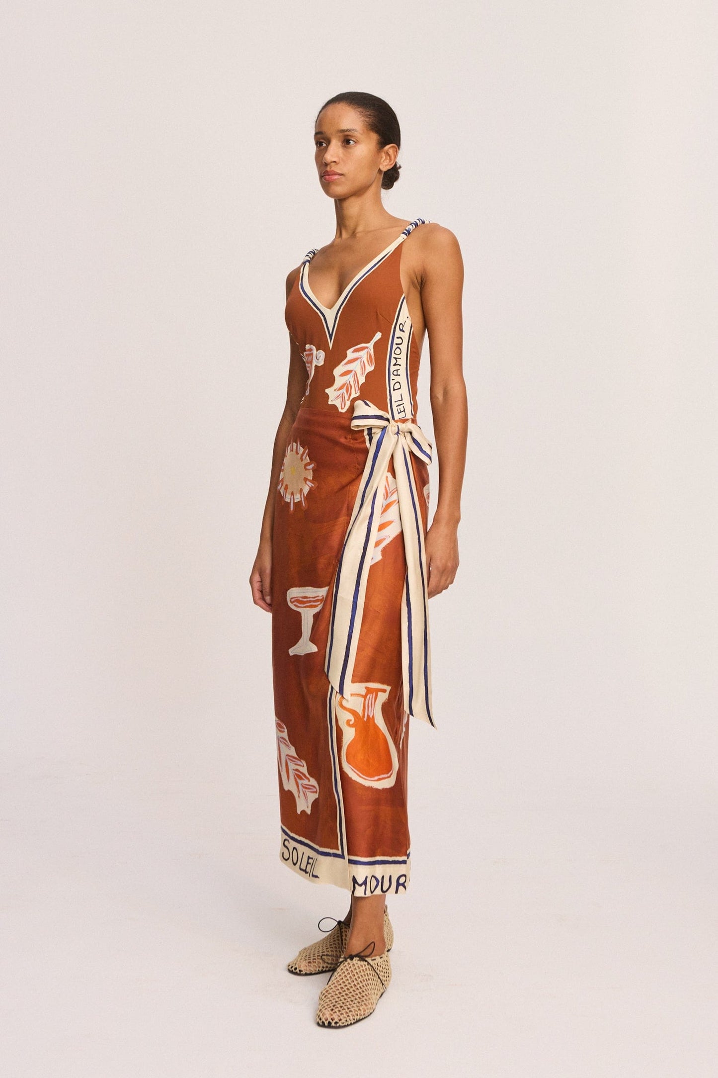 Alemais | Soleil D'Amour Silk Sarong - Rust