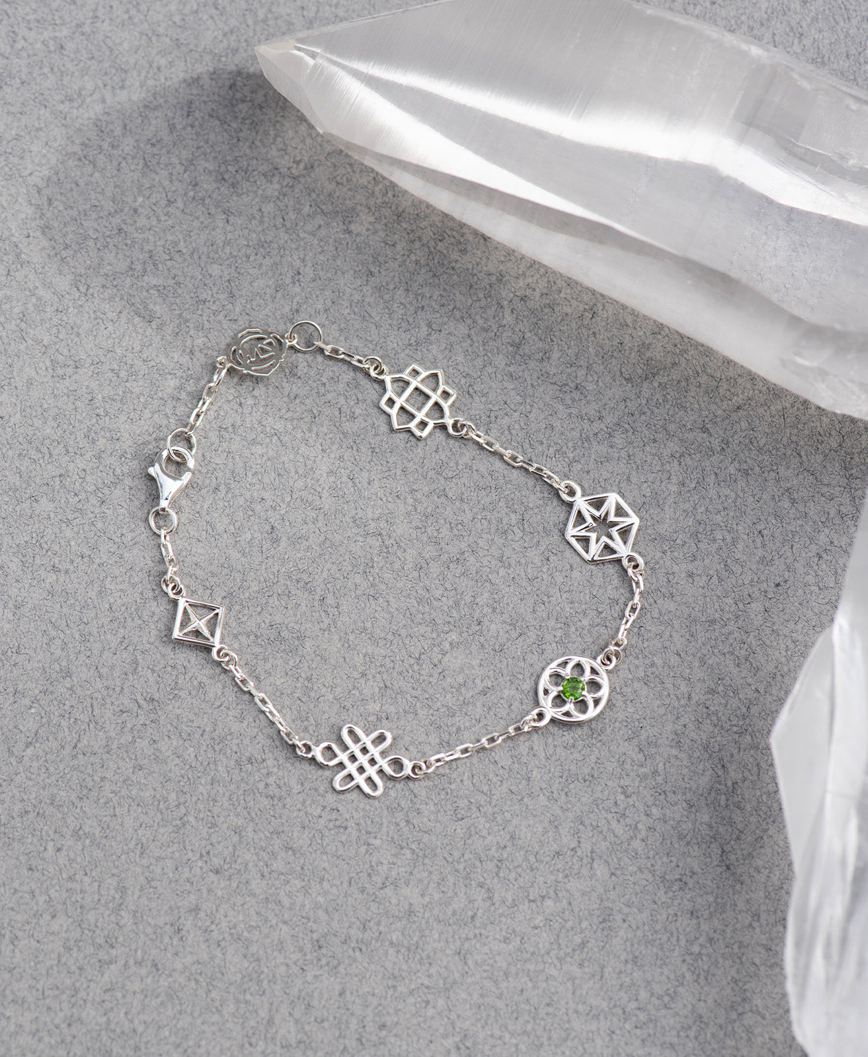 Zoe & Morgan | Aura Bracelet - Silver/Chrome Diopside