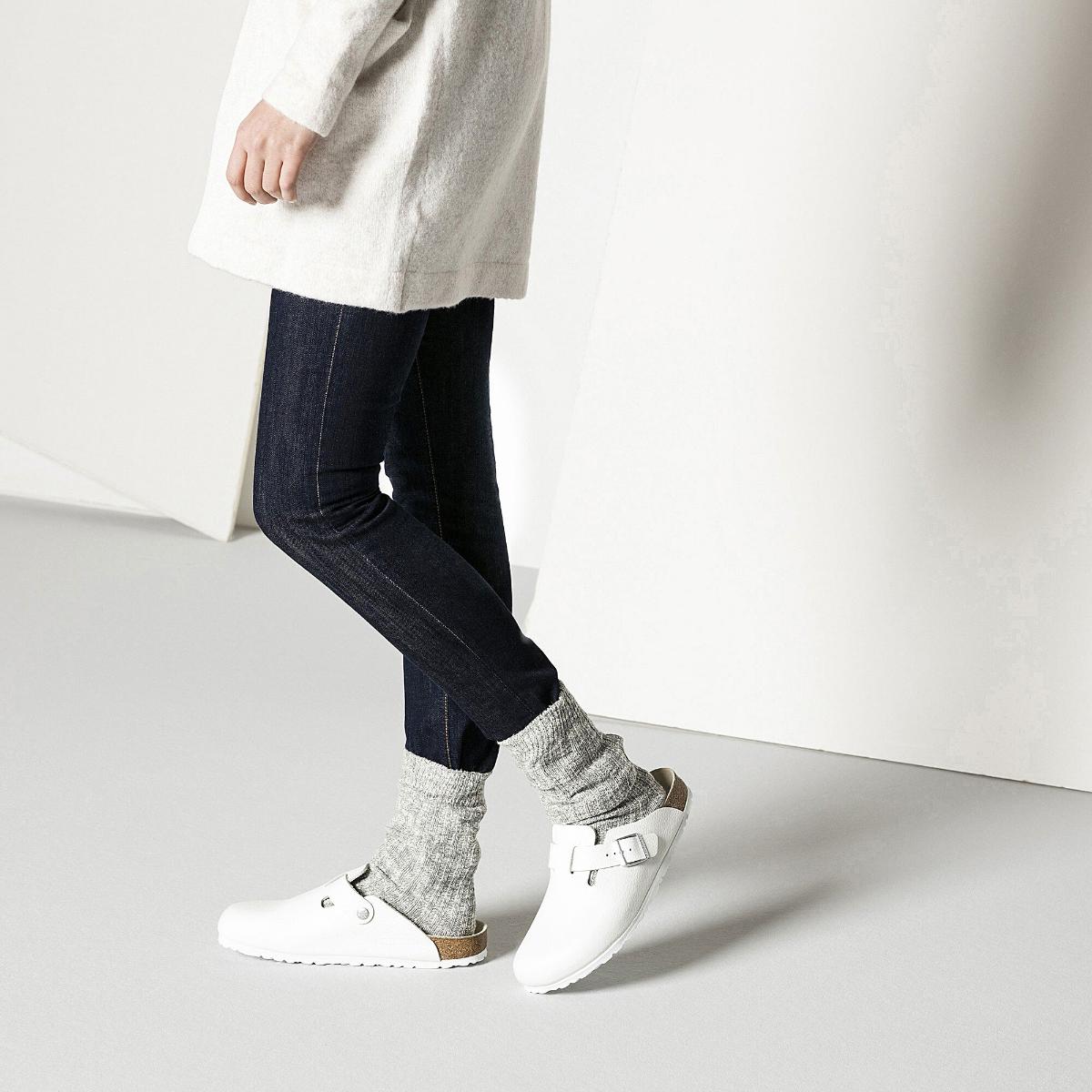 Birkenstock | Womens Cotton Slub Socks - Grey/White