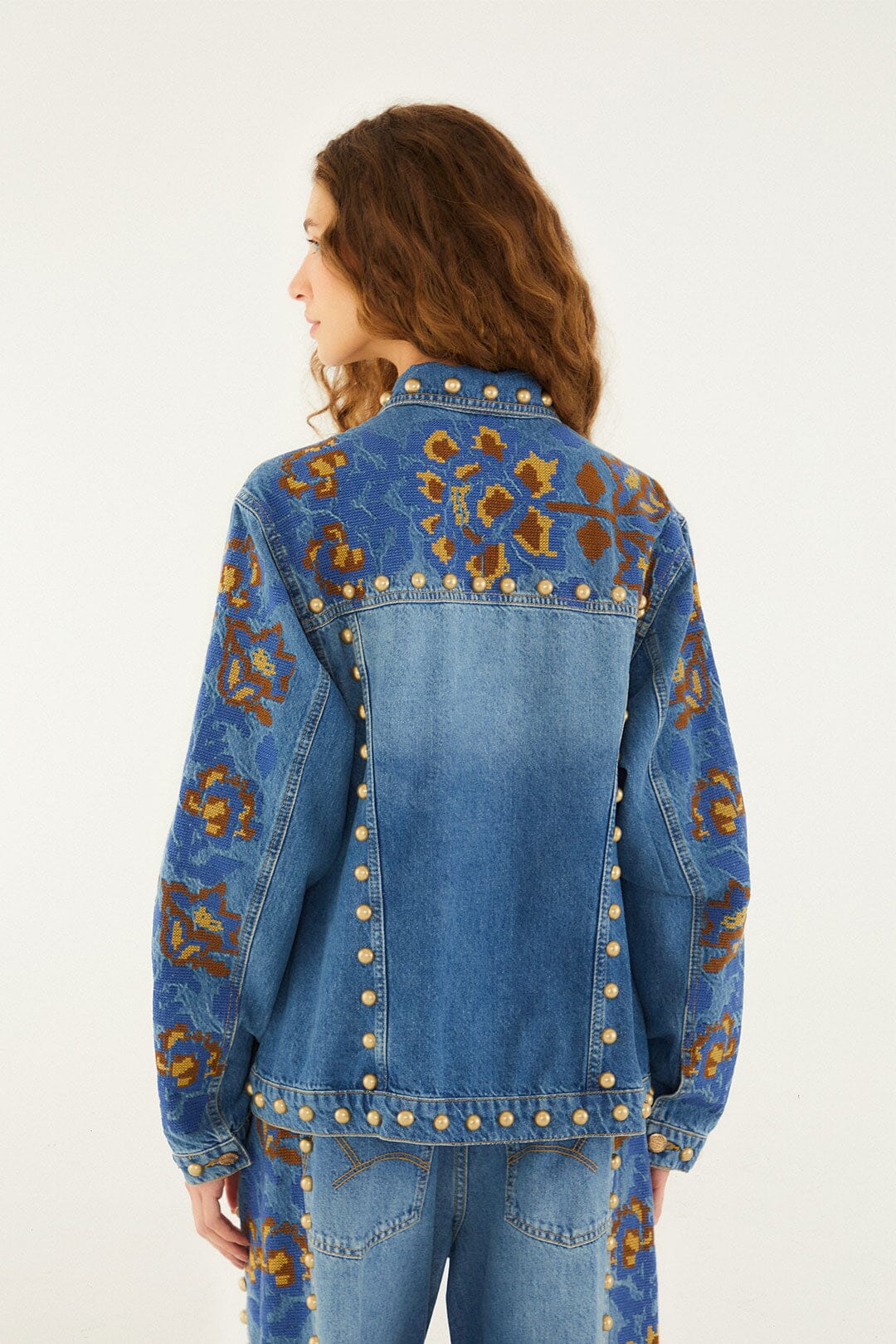 Farm Rio | Studs Metal Denim Jacket - Denim