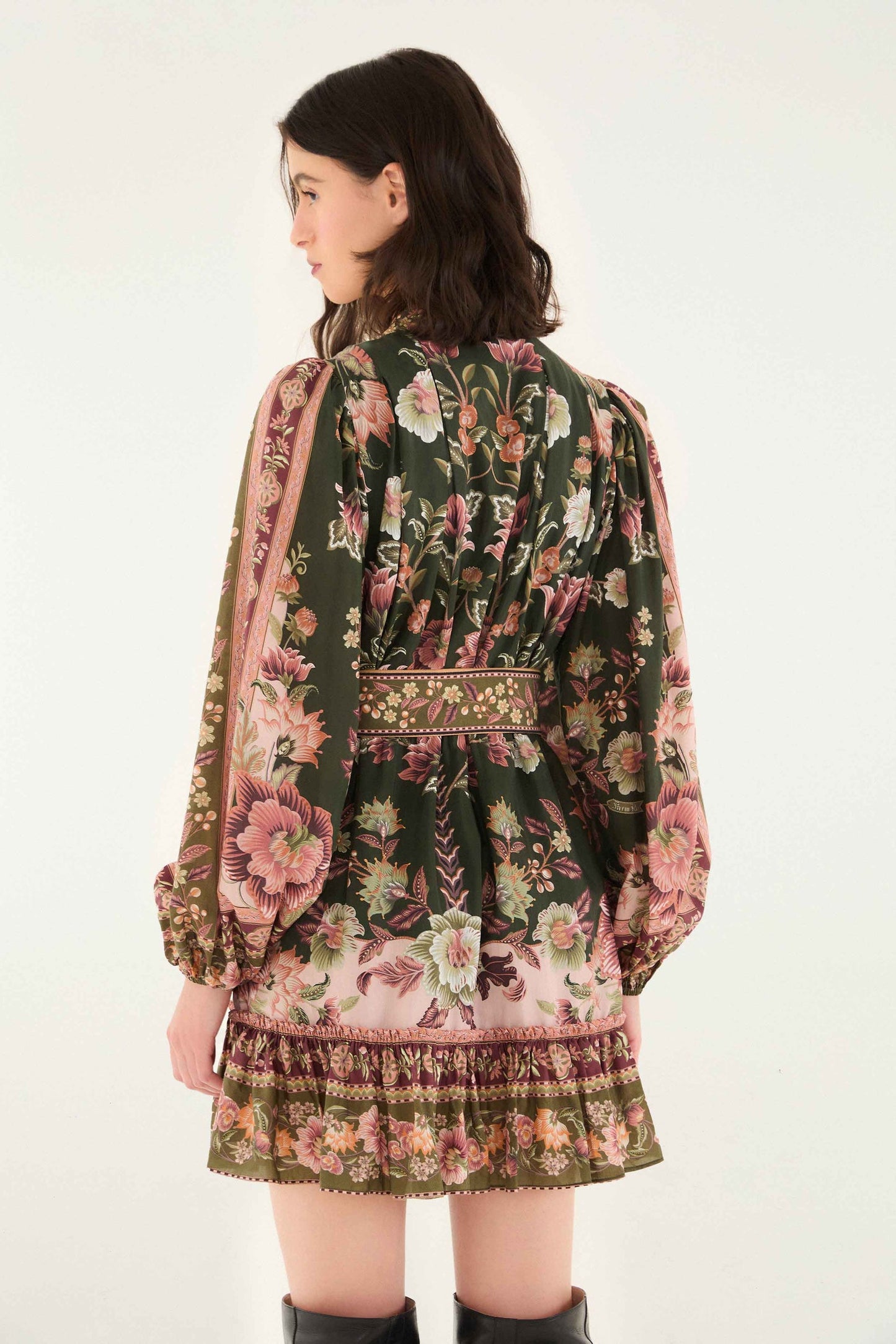 Farm Rio | Flowering Garden Tree Mini Dress - Green
