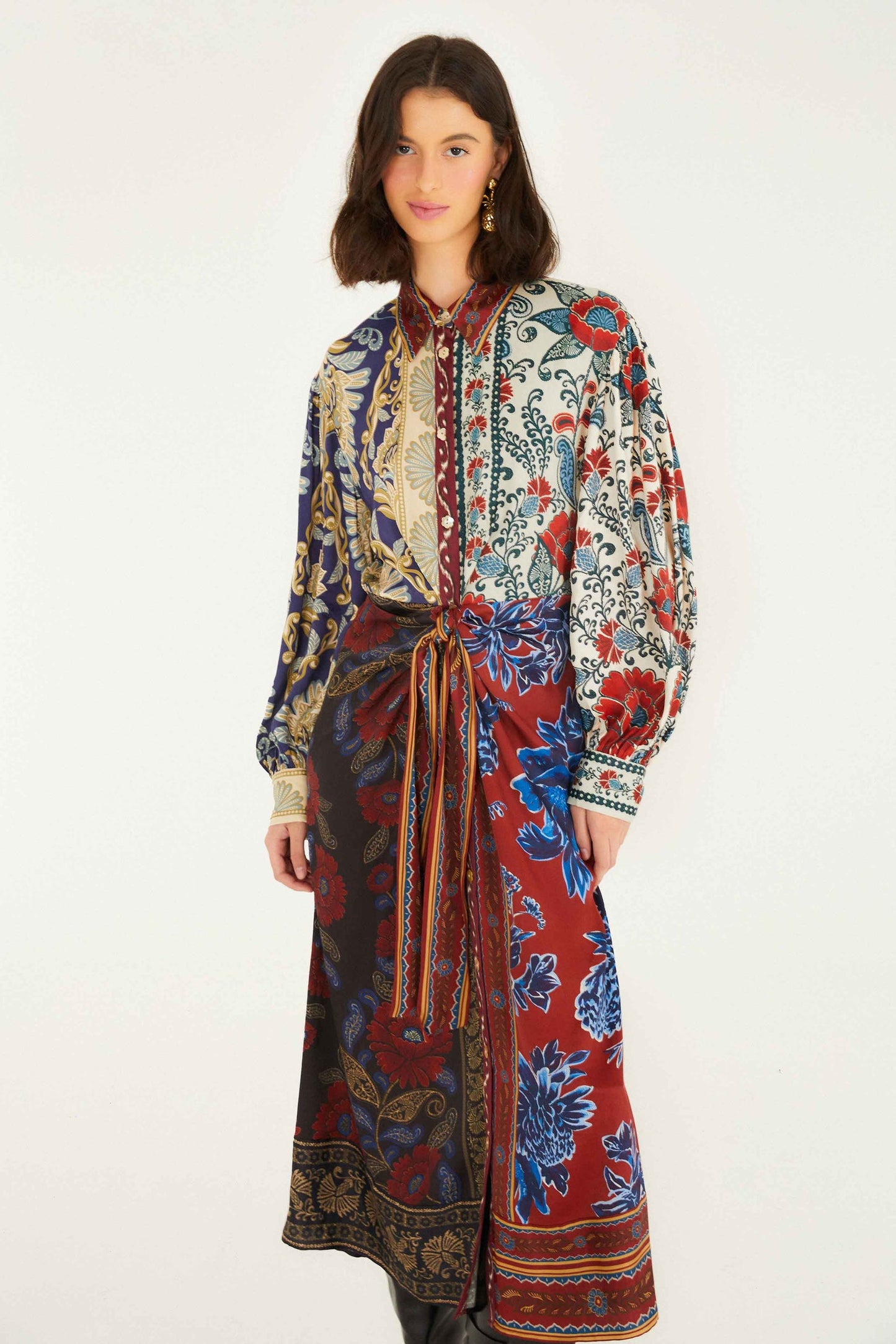 Farm Rio | Midi Dress - Navy Winter Mix