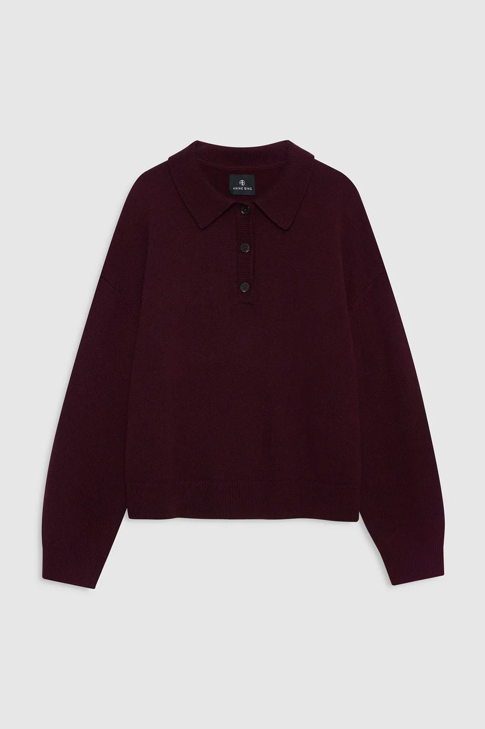Anine Bing | Lee Polo Sweater - Fig