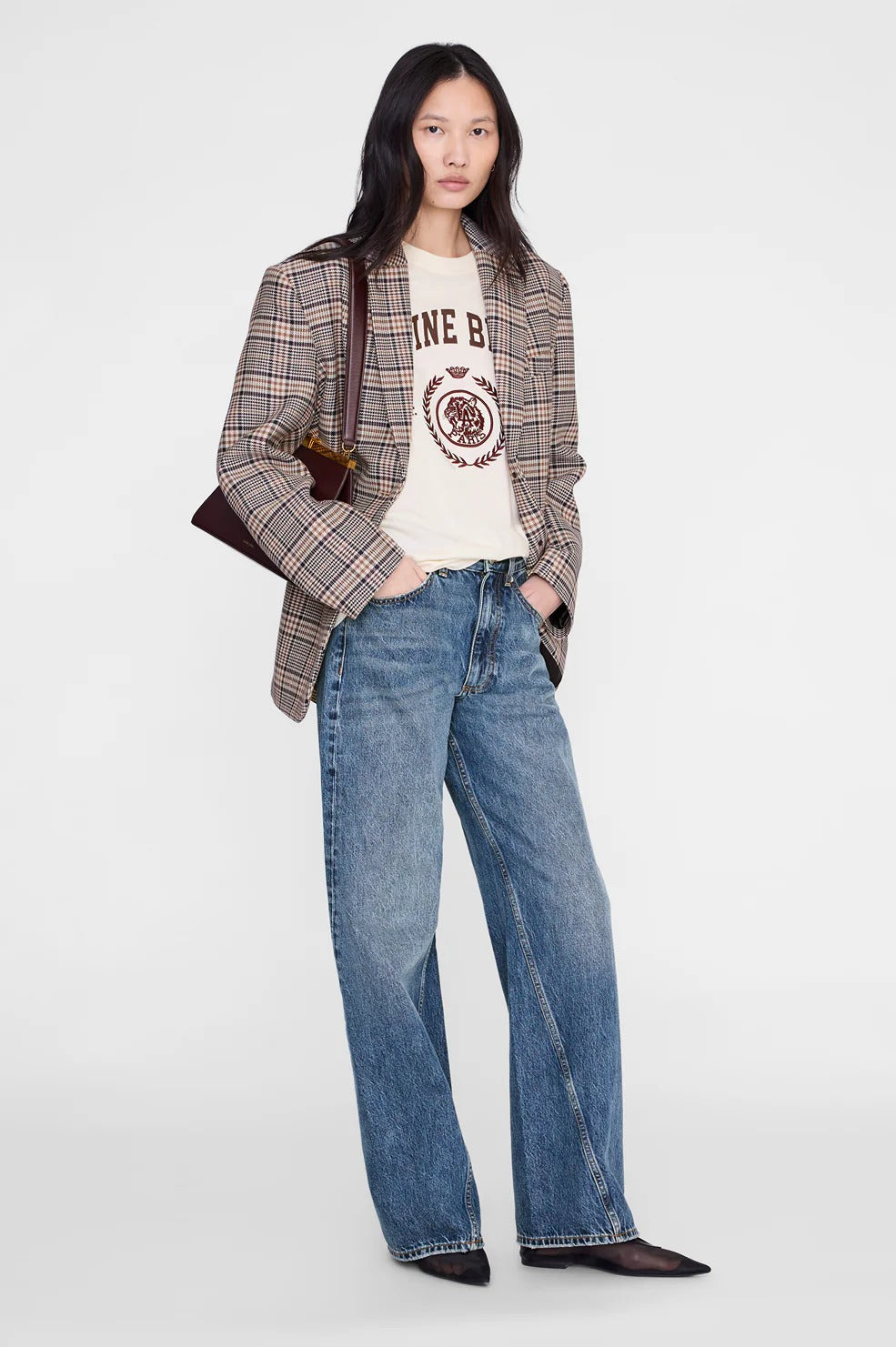 Anine Bing | Jaylin Tee Collegiate - Cream