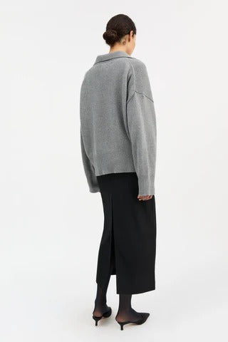 Skall Studio | Dean V-Neck Jumper - Grey Melange
