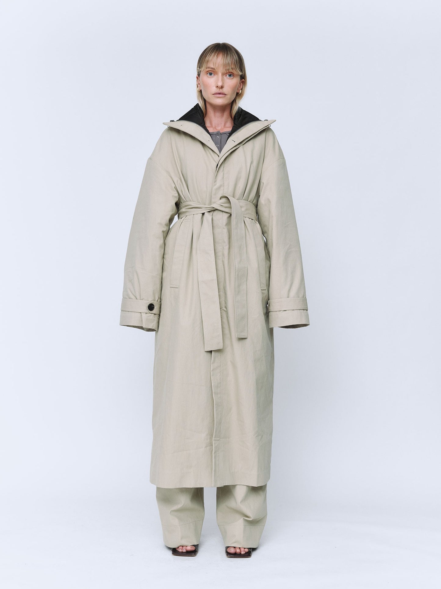 Wynn Hamlyn | Quilted Trench Coat - Taupe