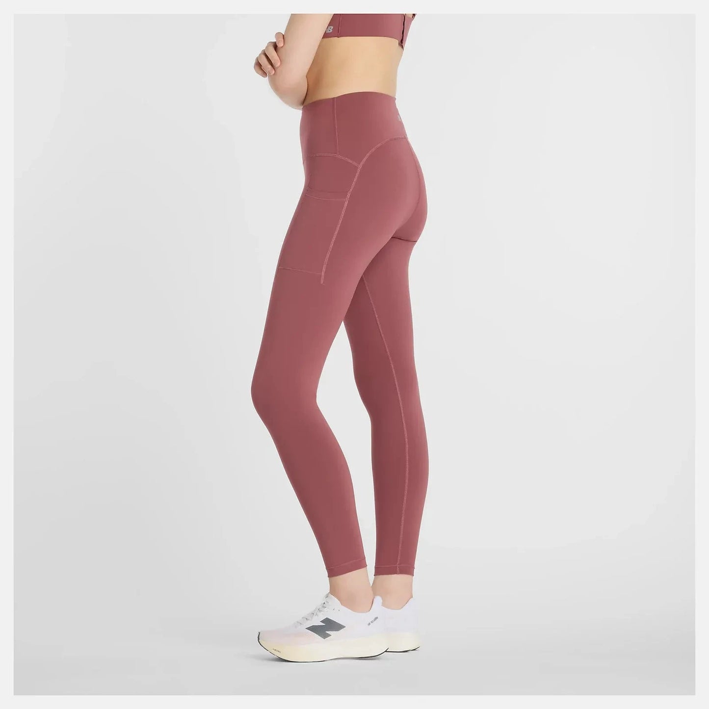 New Balance | Sleek Pocket High Rise Legging 25 Inch - Washed Burgundy