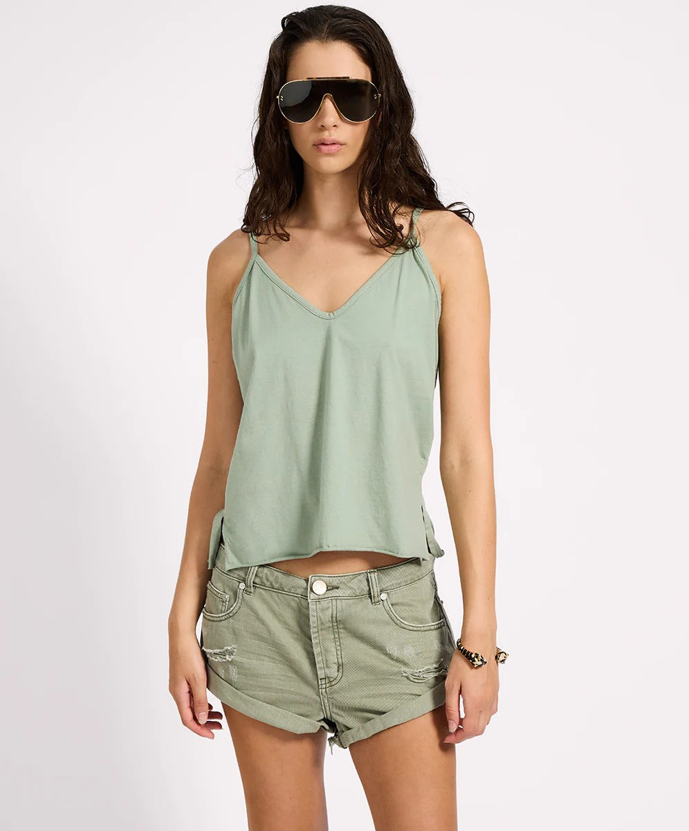 One Teaspoon | Bandit Low Waist Denim Short - Super Khaki