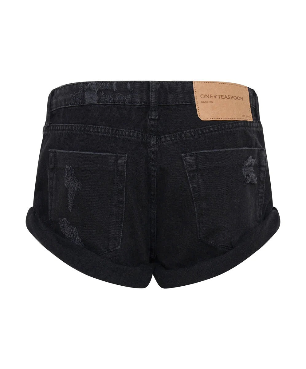 One Teaspoon | Bandit Low Waist Denim Short - Double Black