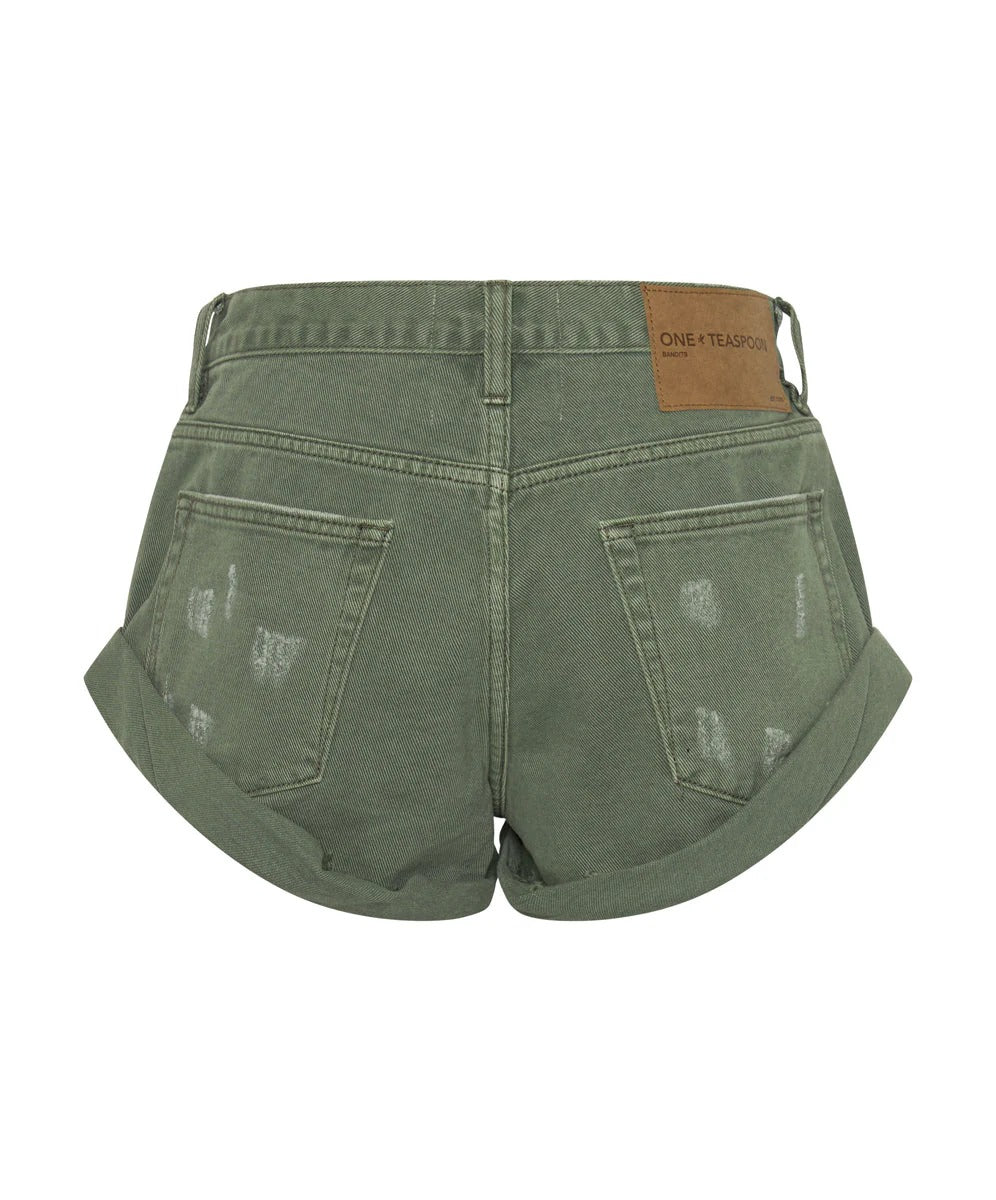 One Teaspoon | Bandit Low Waist Denim Short - Super Khaki