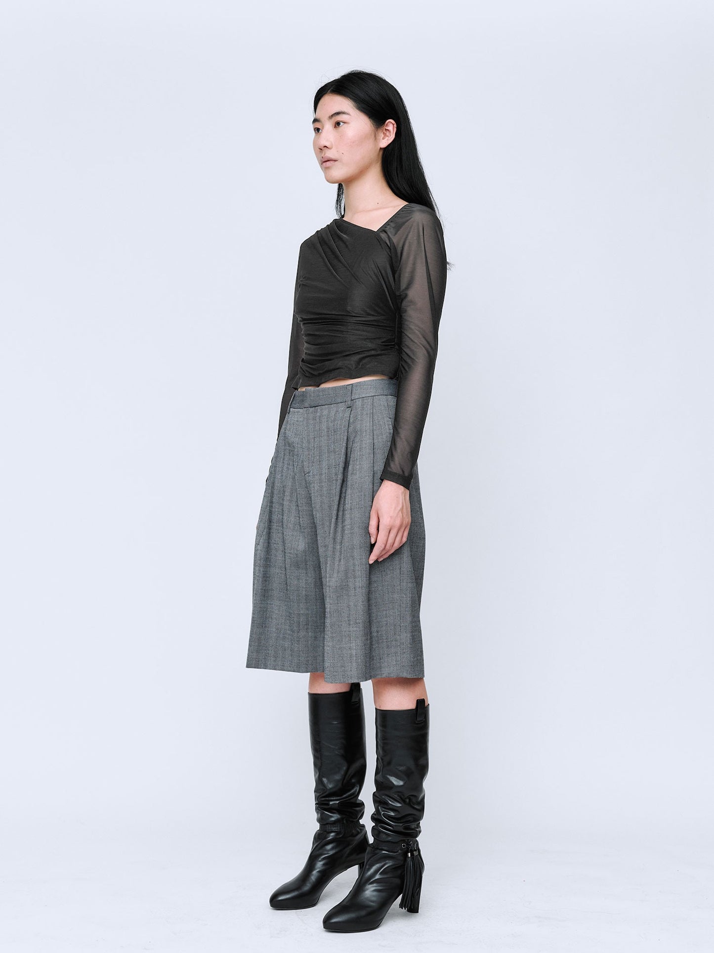 Wynn Hamlyn | Eva Long Sleeve Top - Black