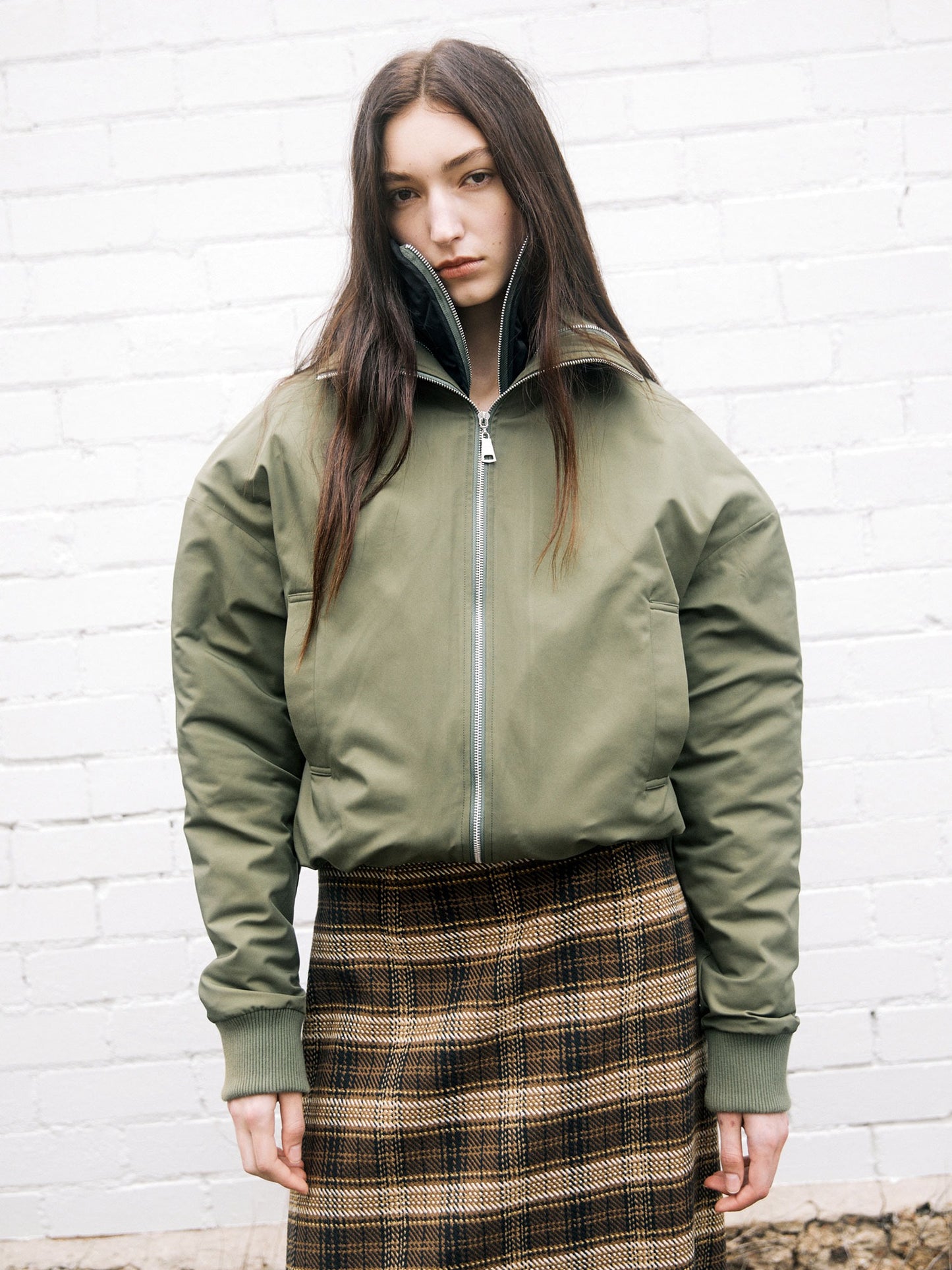Wynn Hamlyn | Quilted Bomber Jacket - Khaki