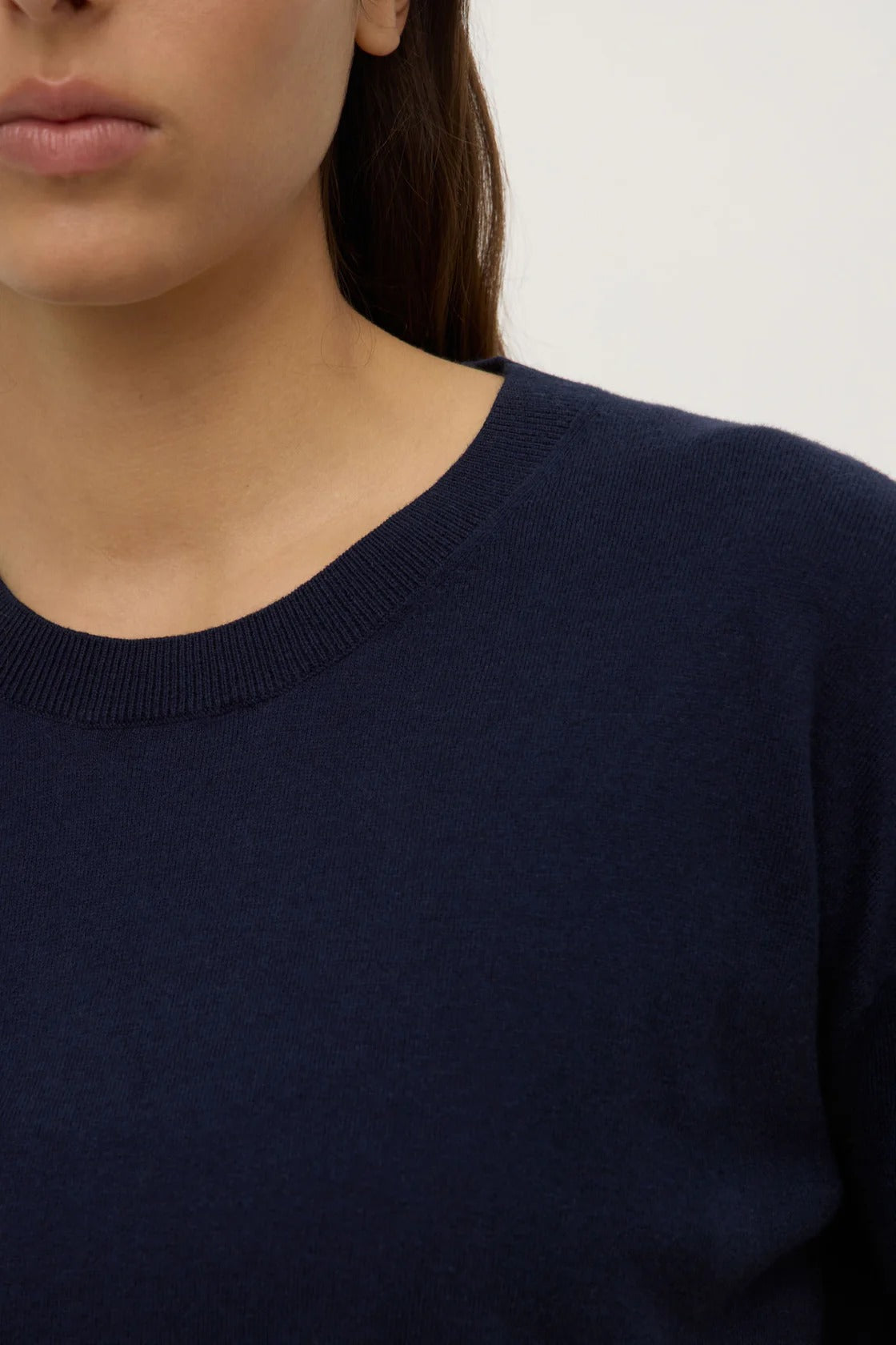 Assembly Label | Vanya Cotton Cashmere Knit Tee - True Navy