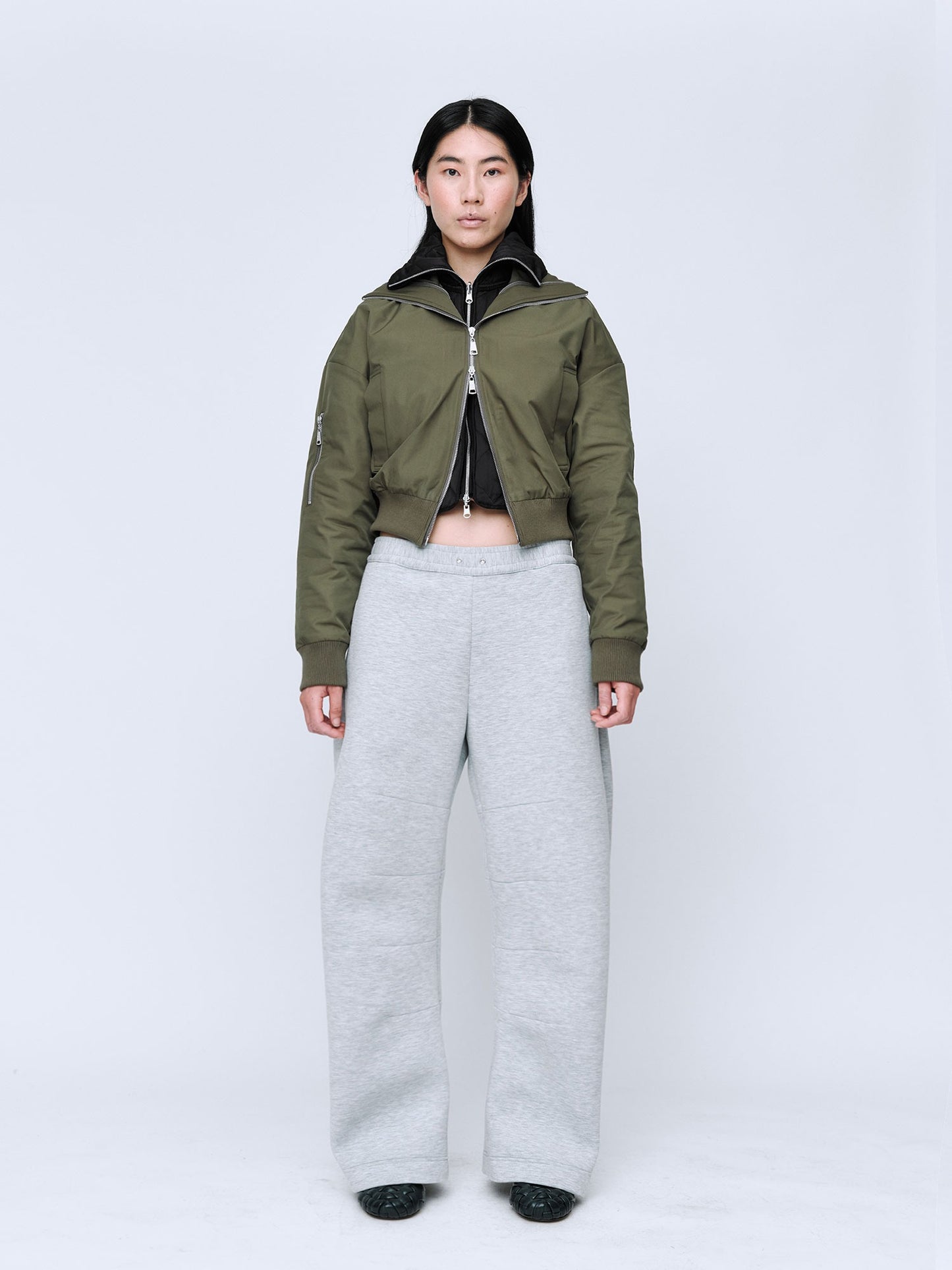 Wynn Hamlyn | Quilted Bomber Jacket - Khaki