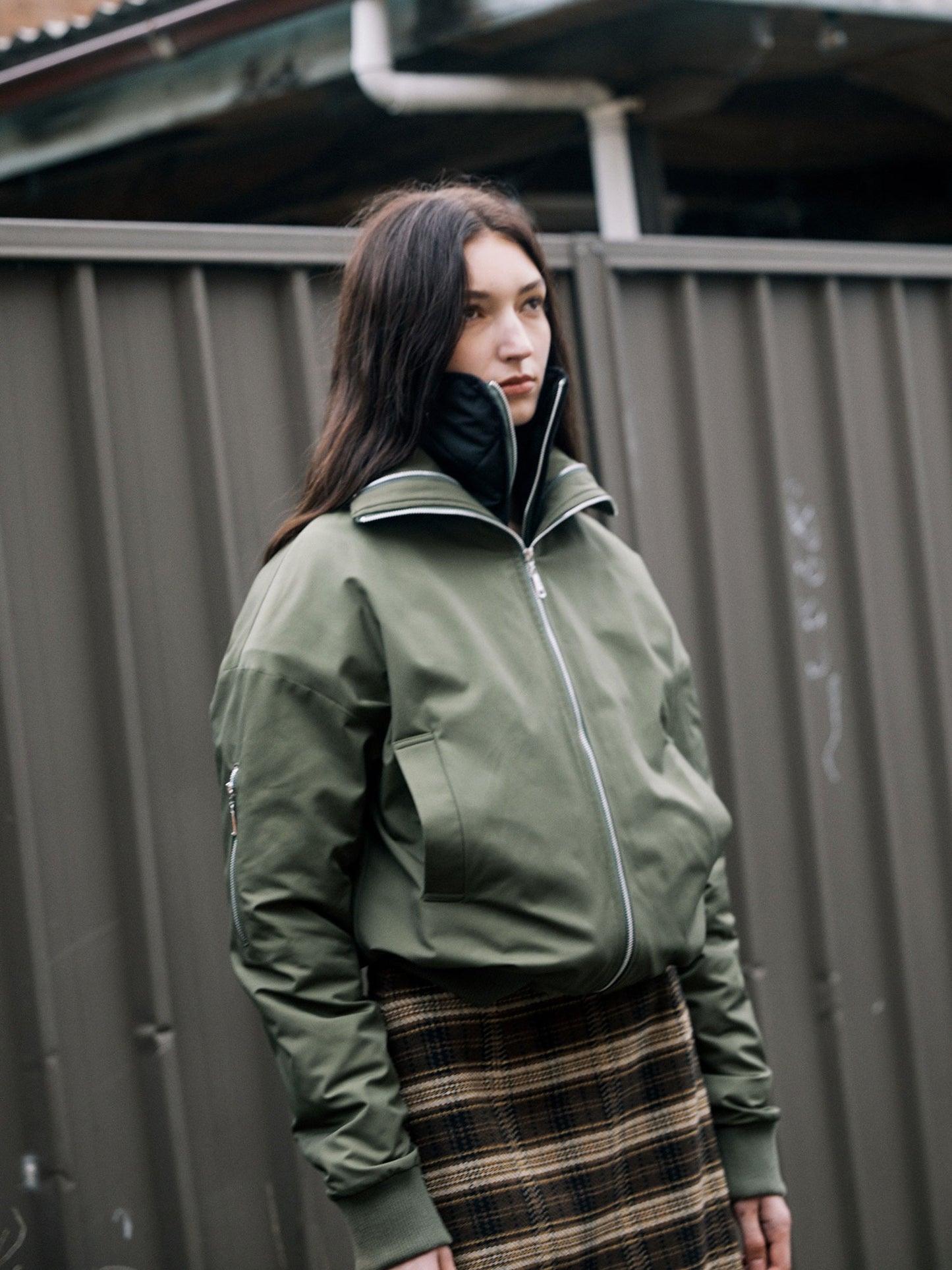 Wynn Hamlyn | Quilted Bomber Jacket - Khaki