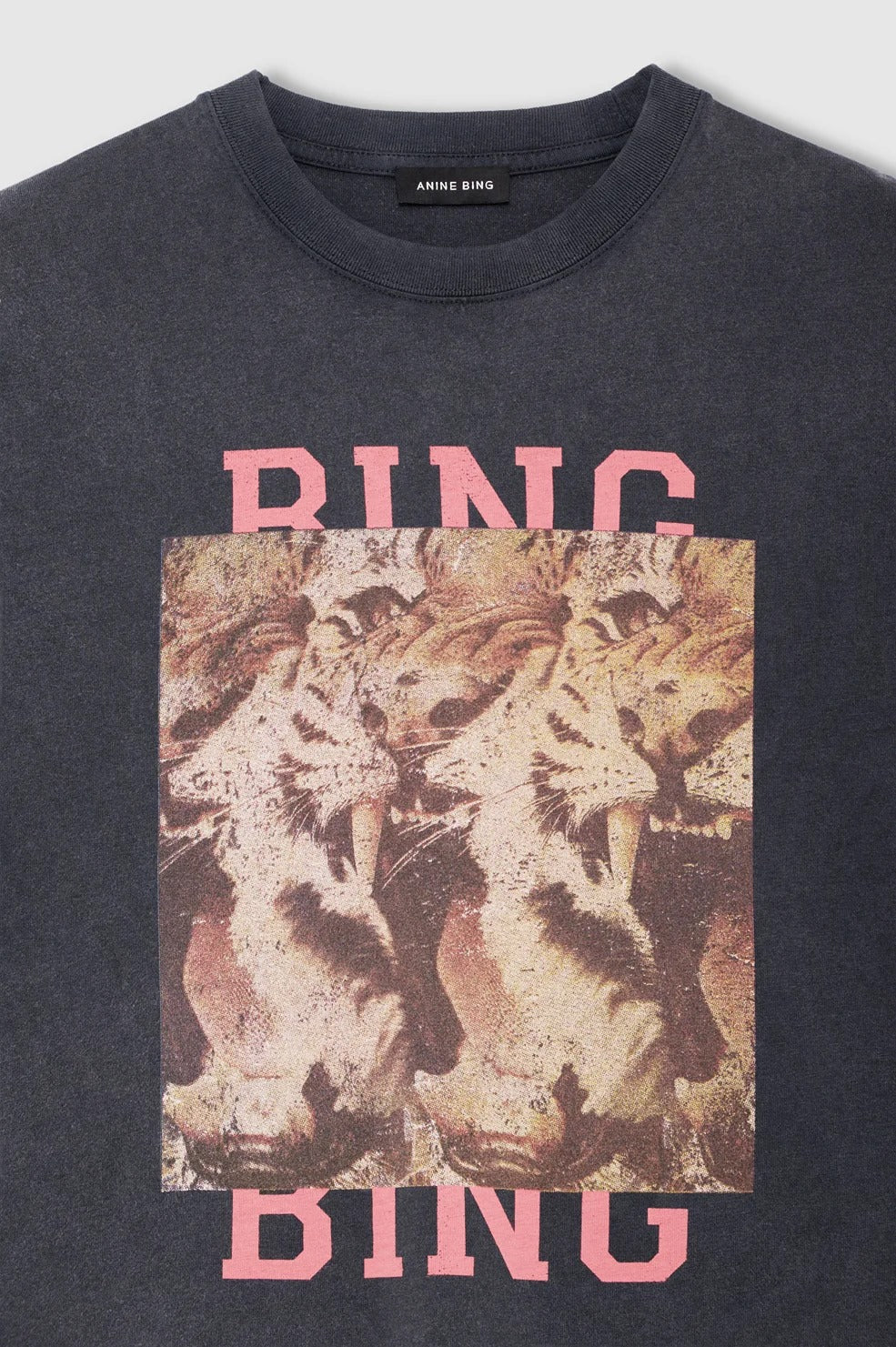 Anine Bing | Cade Tee Tiger Bing - Washed Black