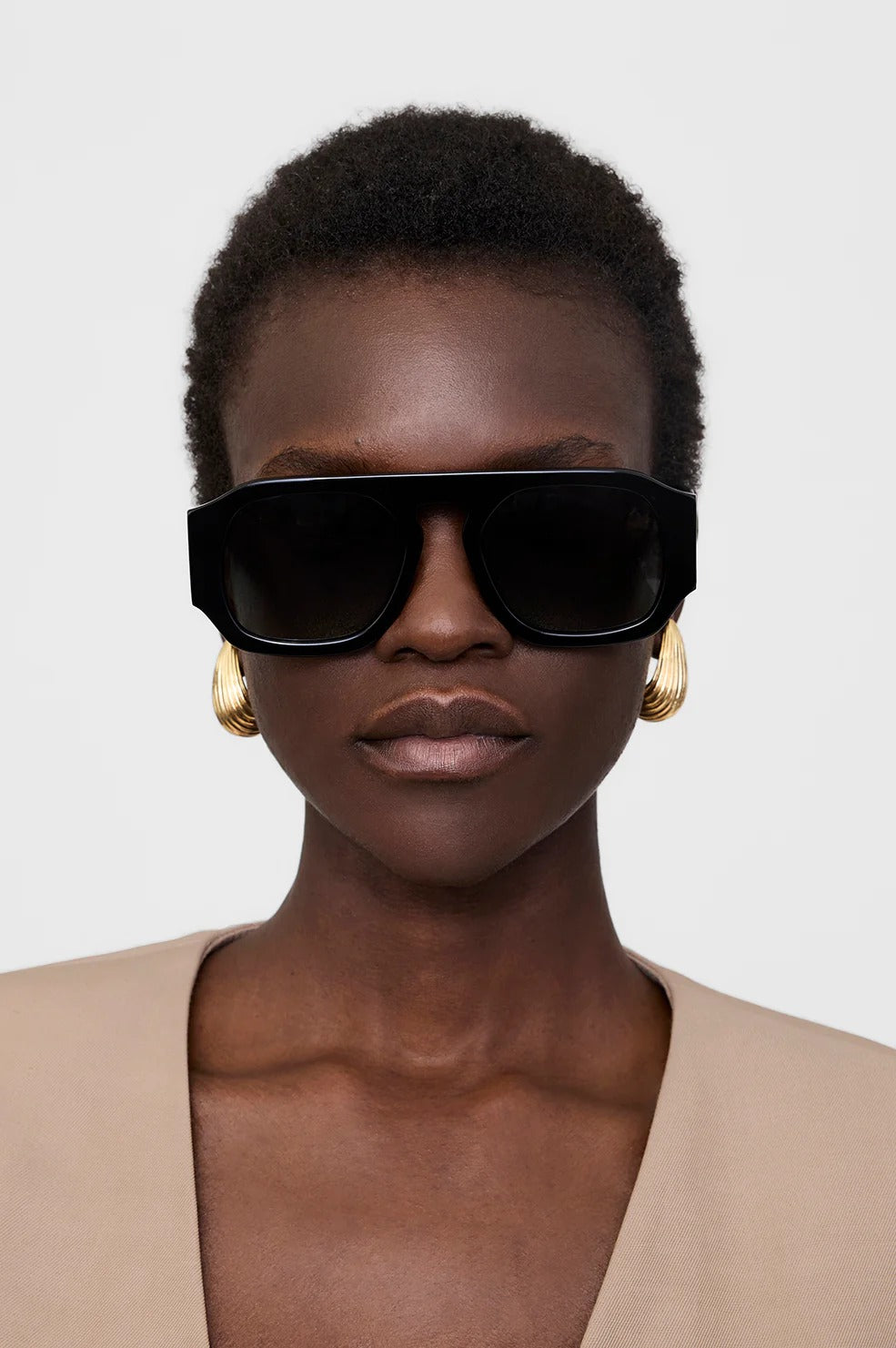Anine Bing | Preston Sunglasses - Black With Green