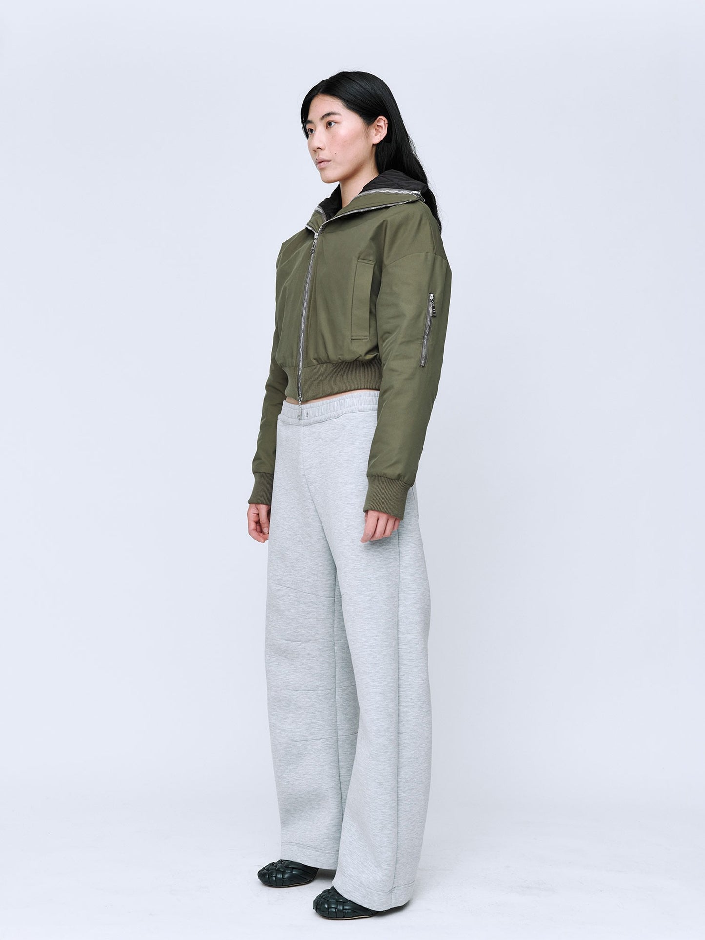 Wynn Hamlyn | Quilted Bomber Jacket - Khaki