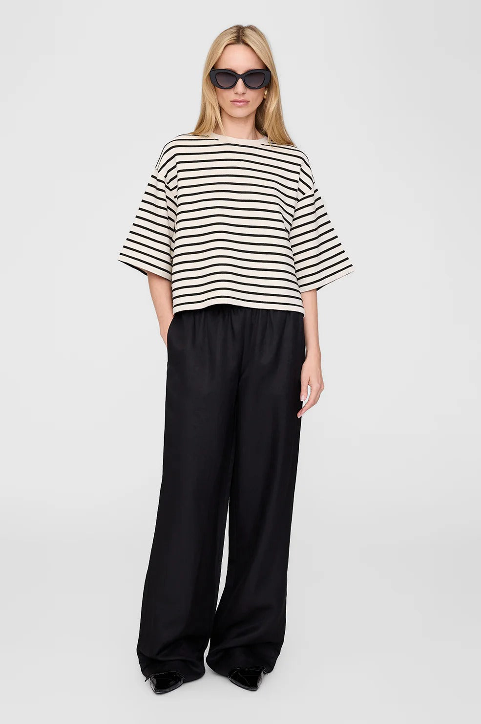 Anine Bing | Soto Pant - Black Linen Blend
