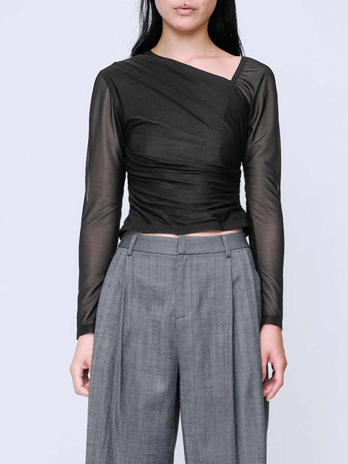 Wynn Hamlyn | Eva Long Sleeve Top - Black