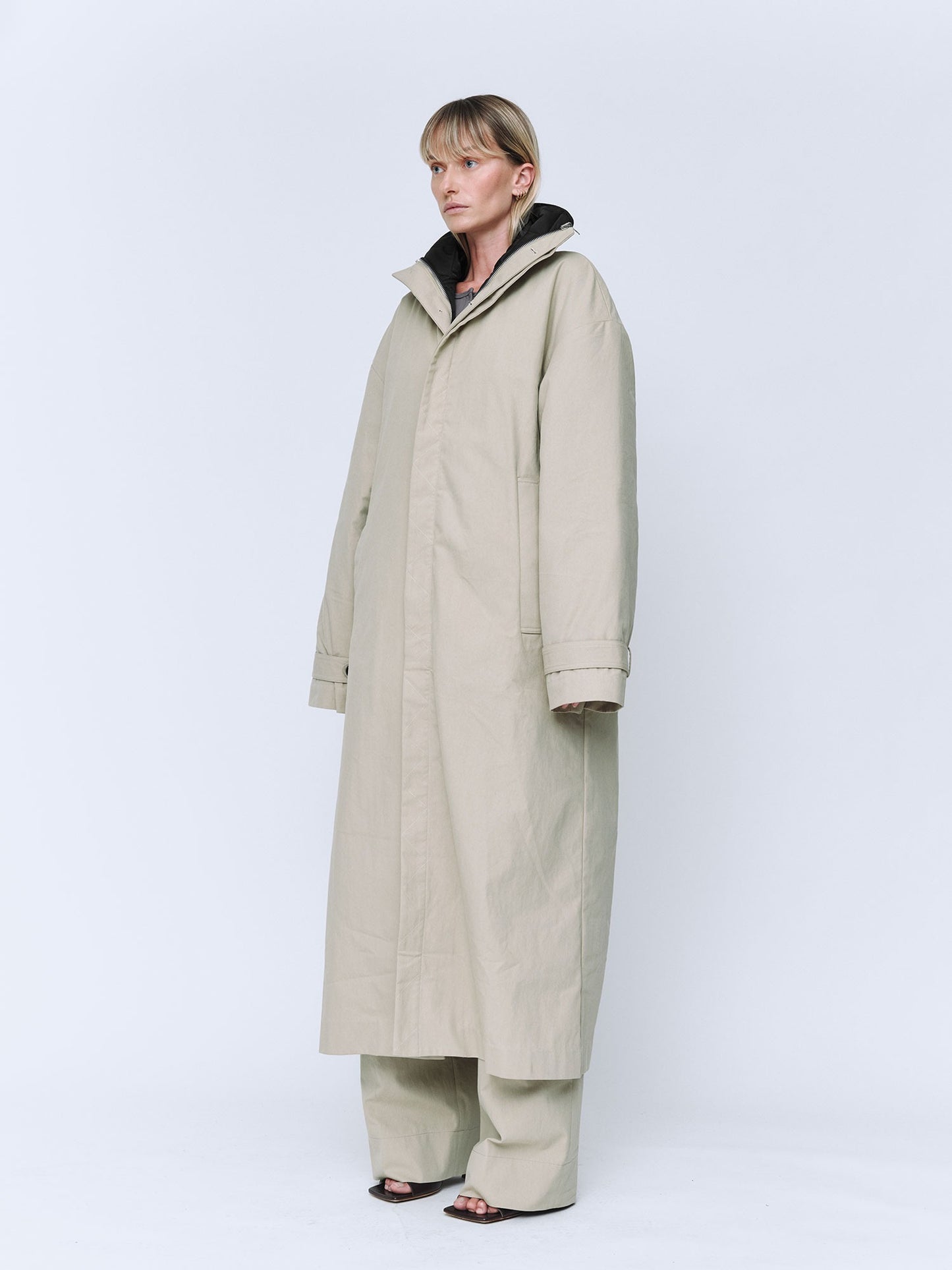Wynn Hamlyn | Quilted Trench Coat - Taupe