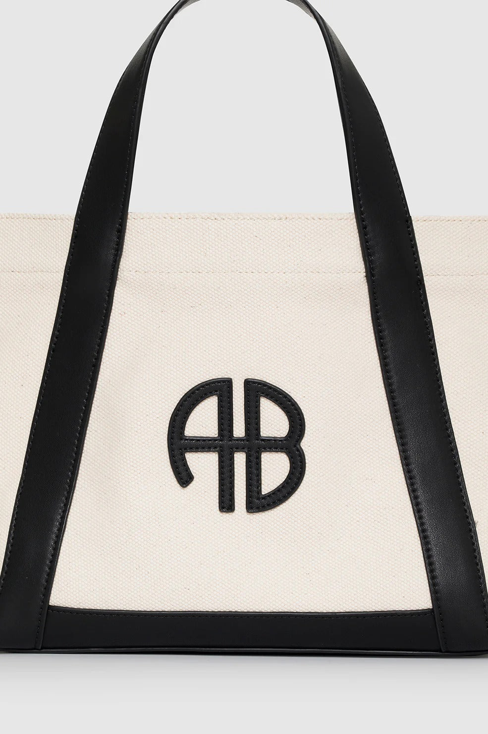 Anine Bing | Small Cara Tote - Natural Canvas With Black