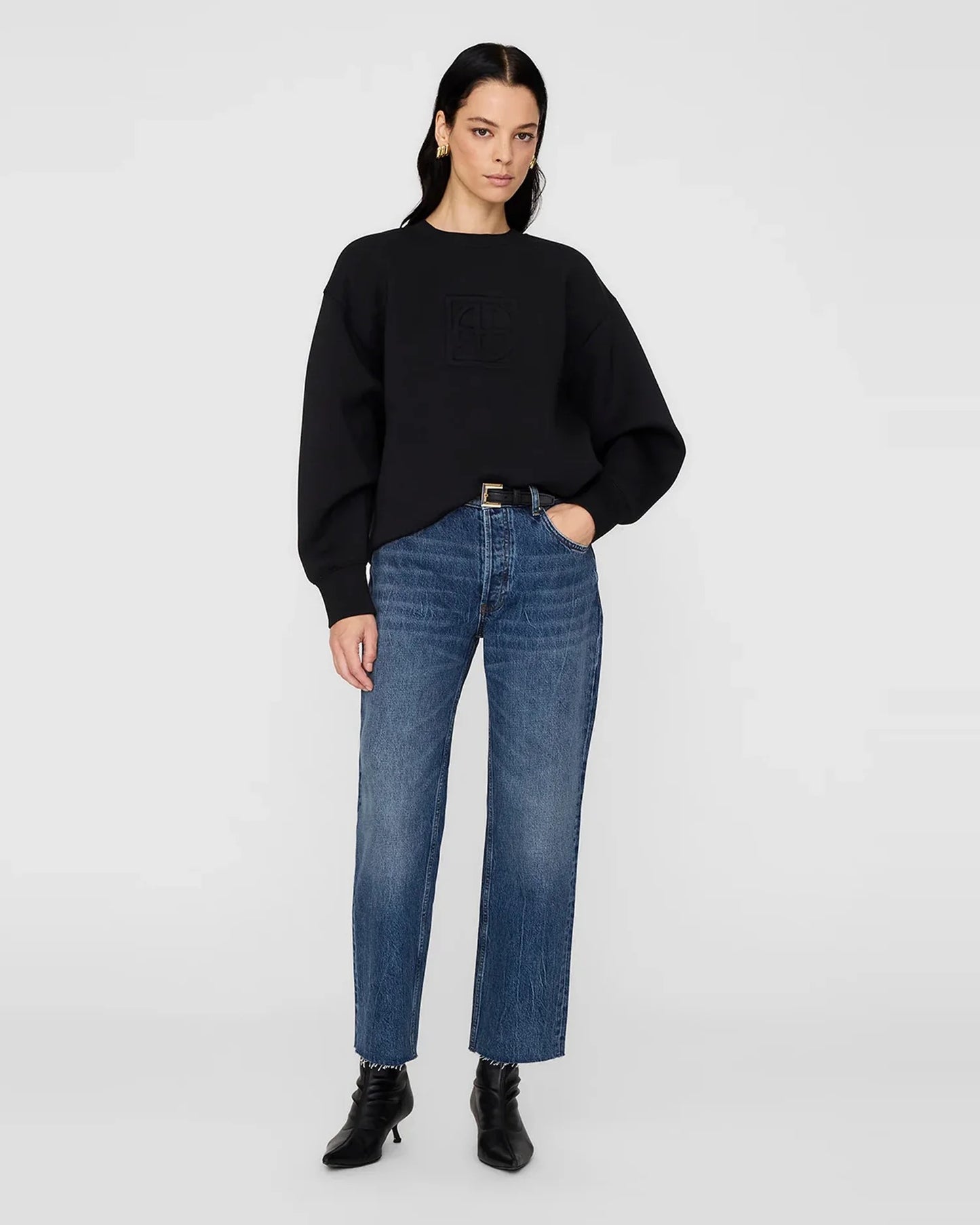 Anine Bing | Alto Sweatshirt Framed Monogram - Black