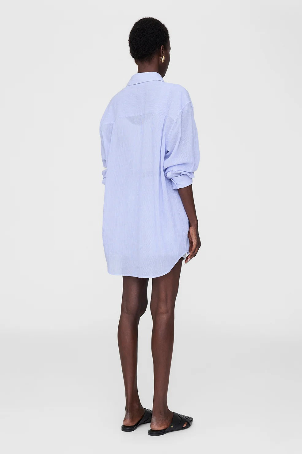 Anine Bing | Plaza Shirt - Blue & White Mini Stripe