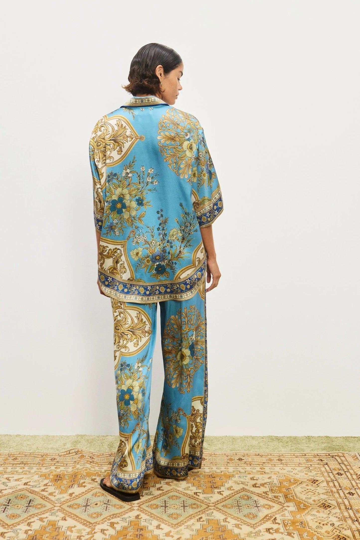 Alemais | Cassie Silk Pant - Blue