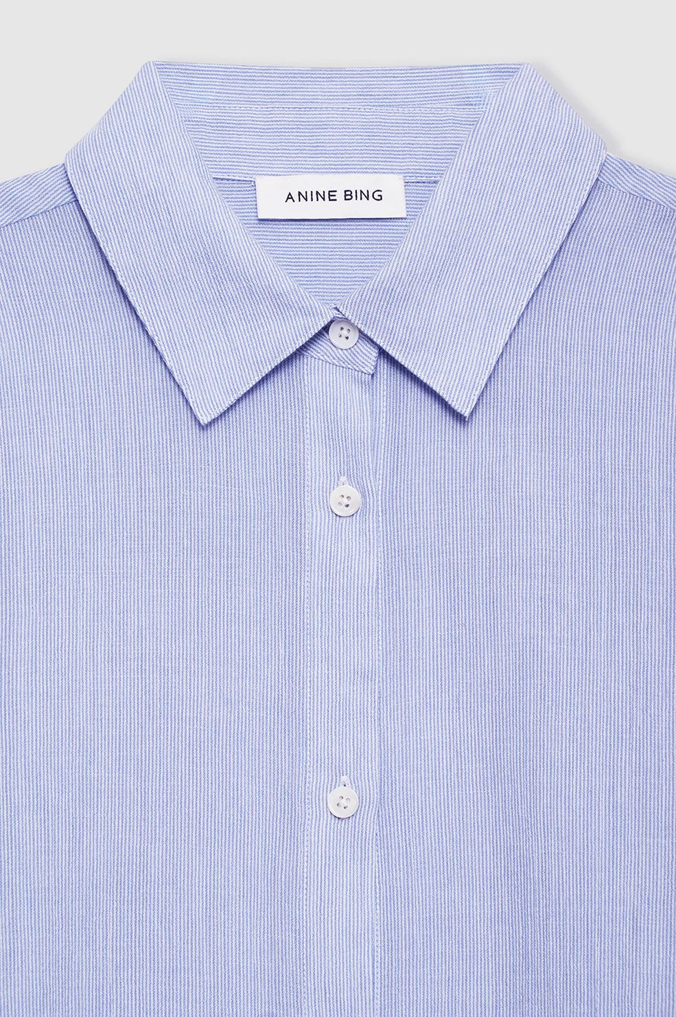 Anine Bing | Plaza Shirt - Blue & White Mini Stripe