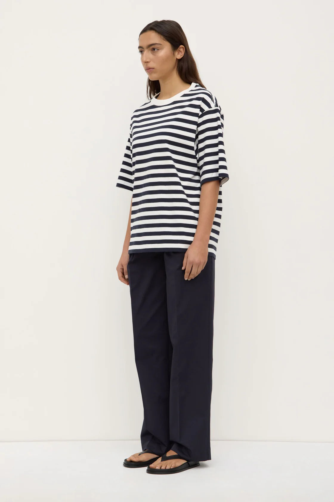 Assembly Label | Monte Stripe Tee - True Navy/White Stripe