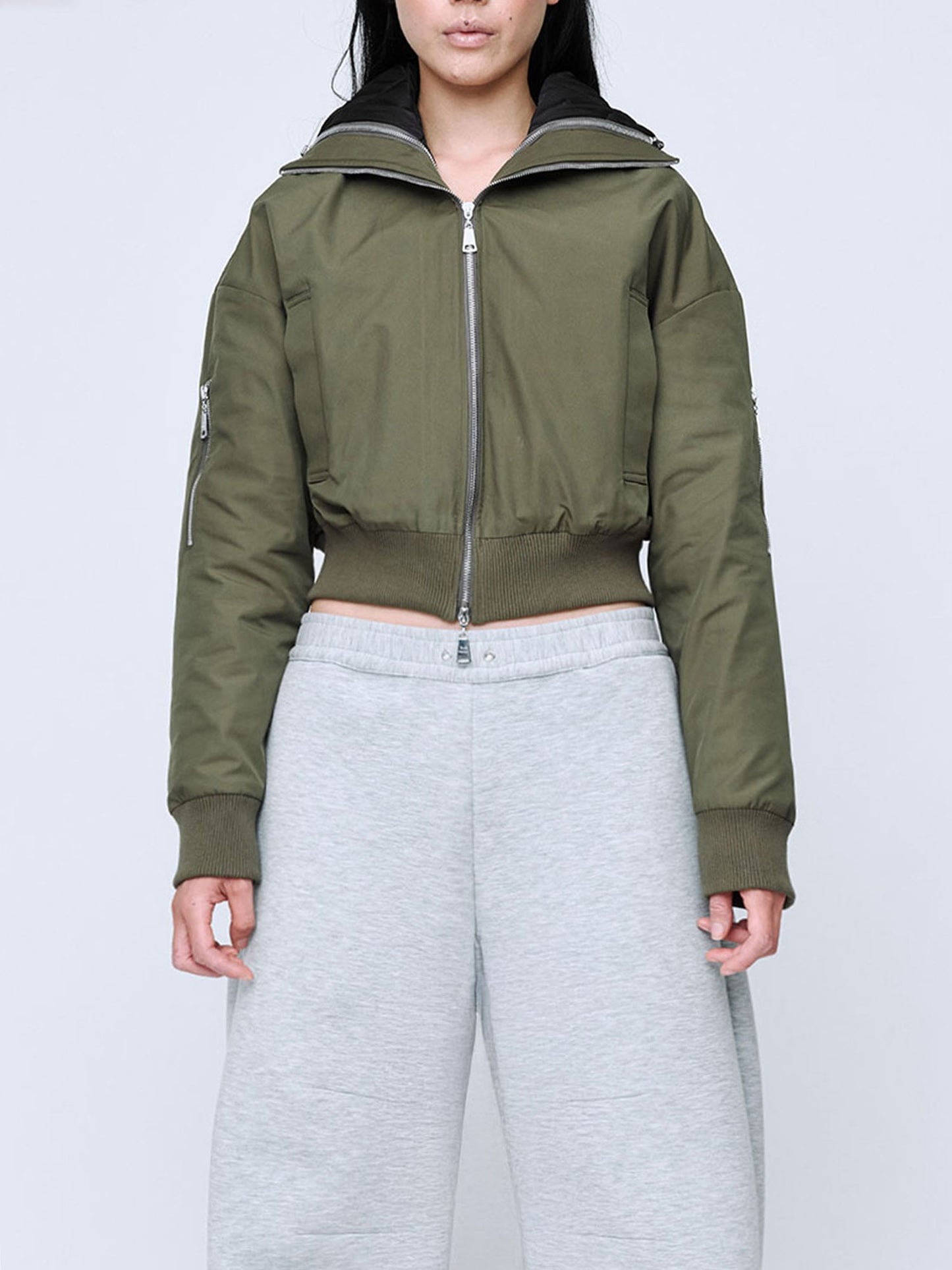 Wynn Hamlyn | Quilted Bomber Jacket - Khaki