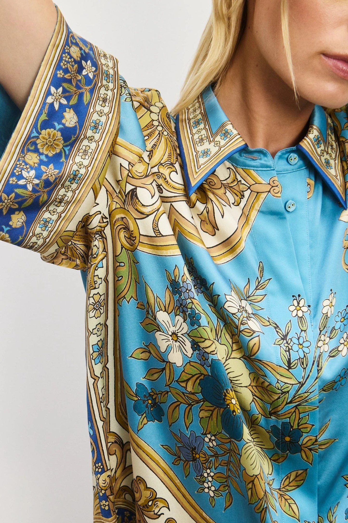 Alemais | Cassie Silk Shirt - Blue