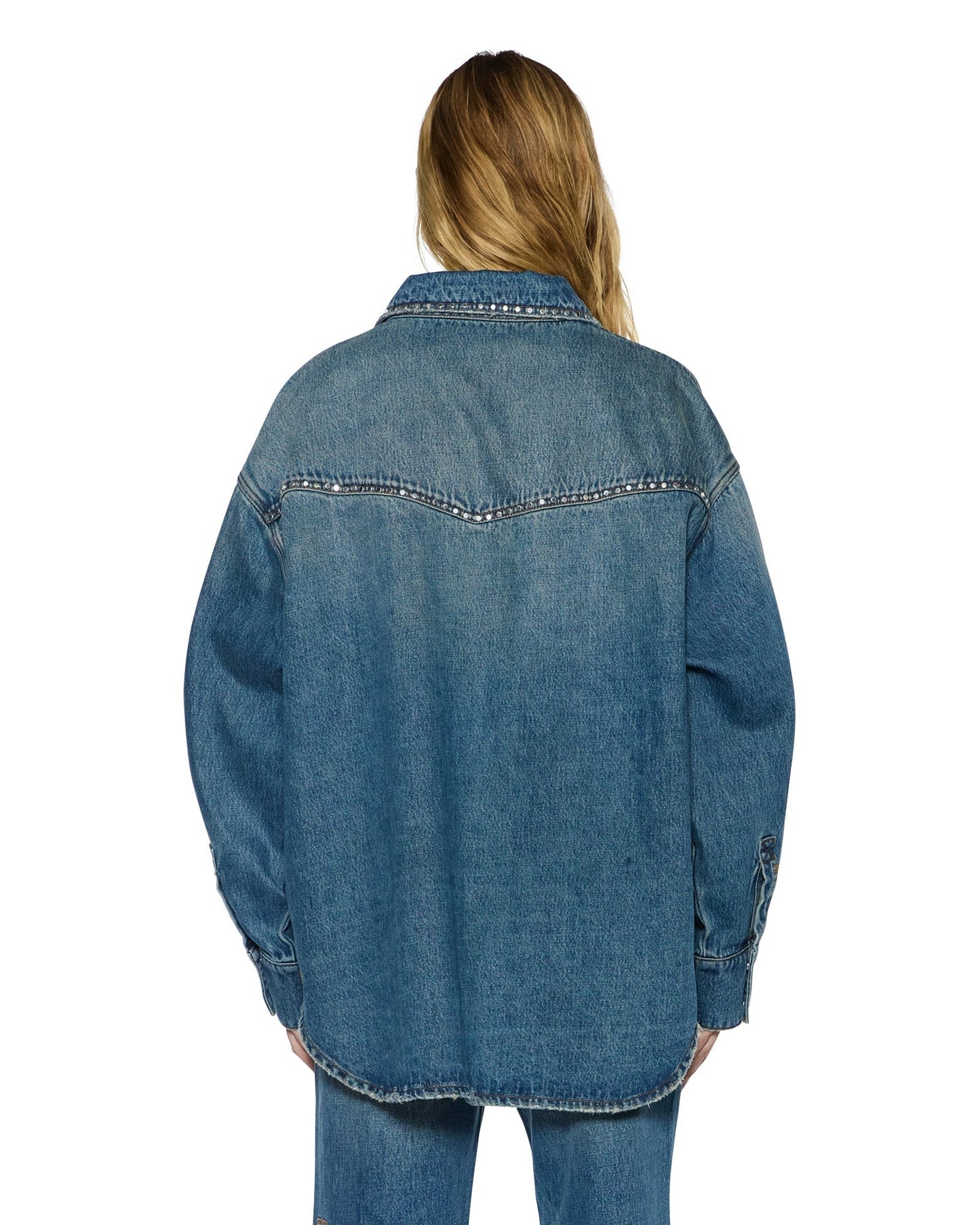 Ksubi | Oversized Ls Shirt - Texas Blue Studded
