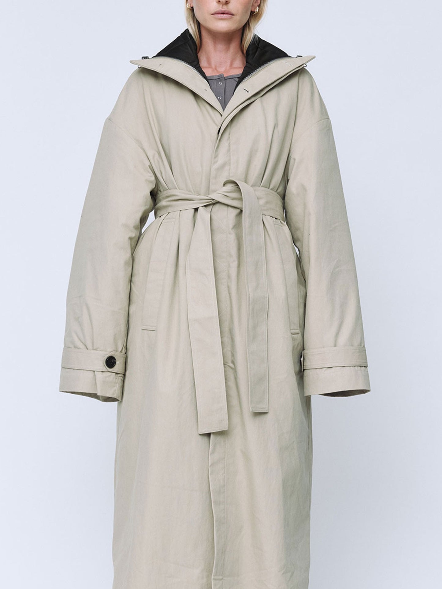Wynn Hamlyn | Quilted Trench Coat - Taupe