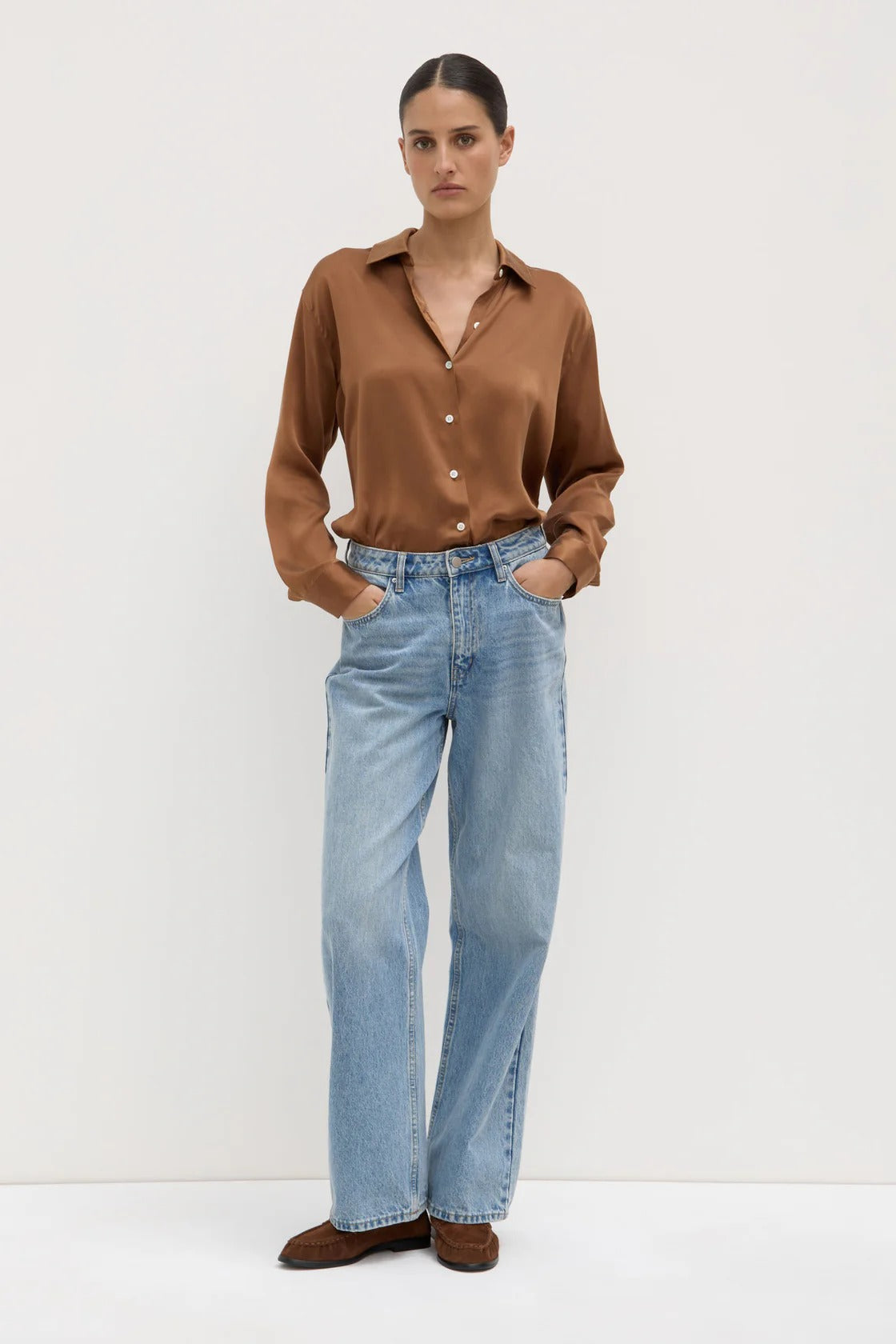 Assembly Label | Pippa Silk Shirt - Bronze