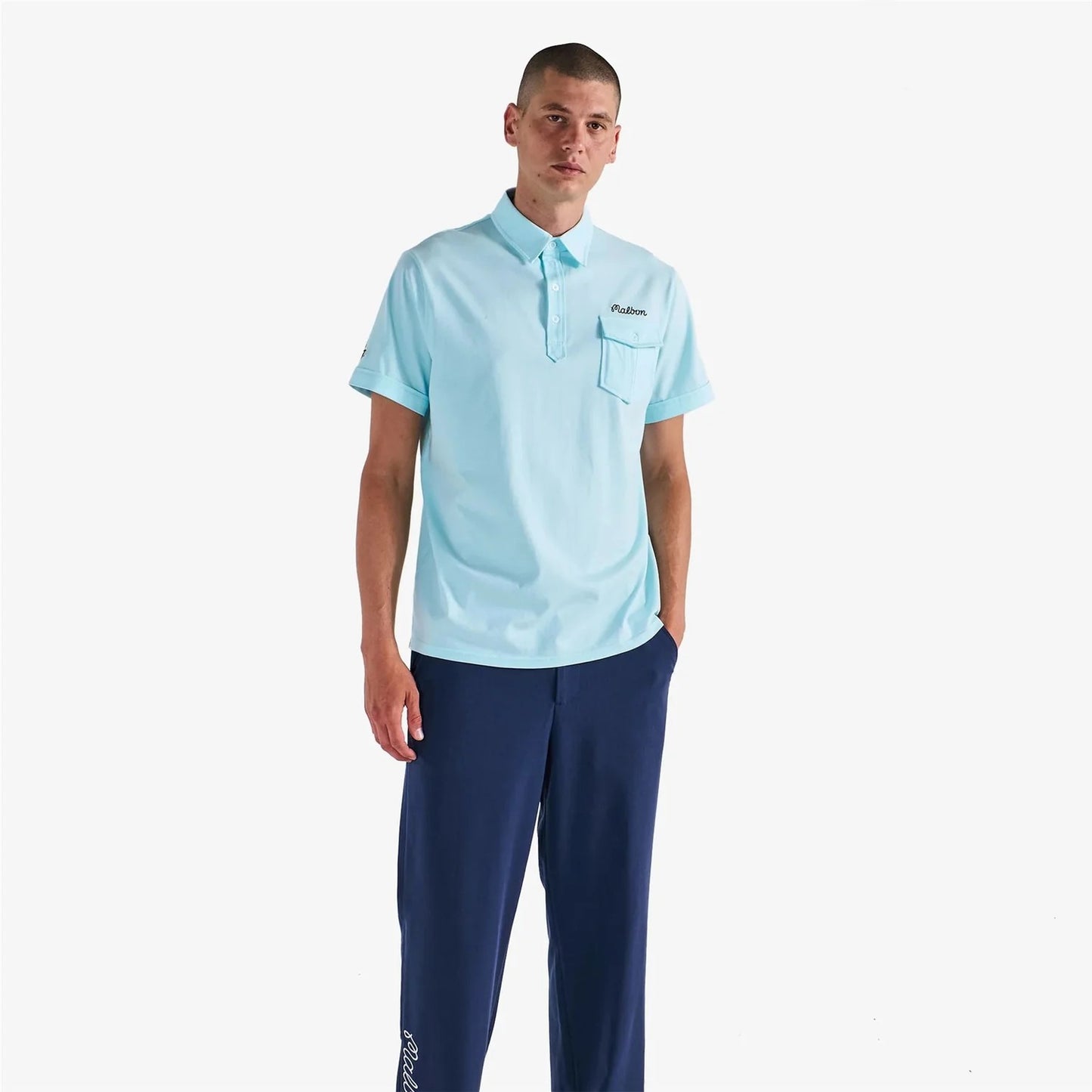 Malbon | Jesper Parnevik Pocket Polo - Aqua Blue