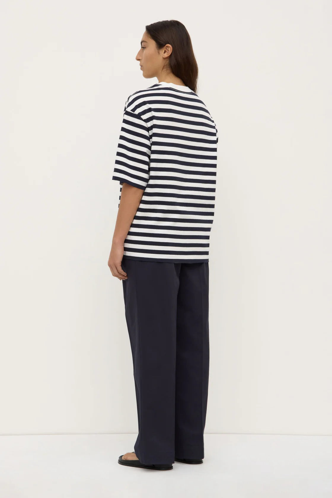 Assembly Label | Monte Stripe Tee - True Navy/White Stripe