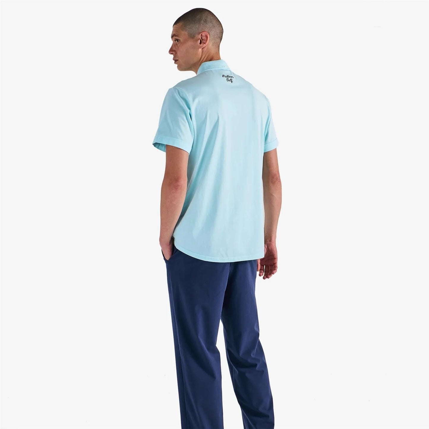 Malbon | Jesper Parnevik Pocket Polo - Aqua Blue