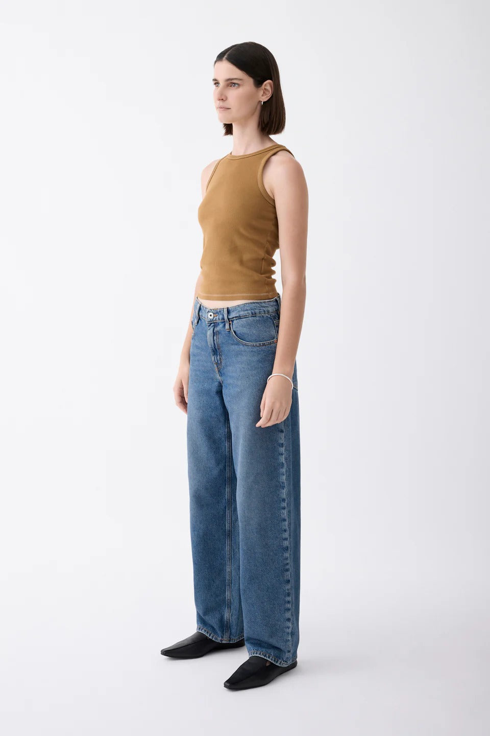 Outland Denim | Avril Mid Slouchy Wide Jean - Moment Mid Blue