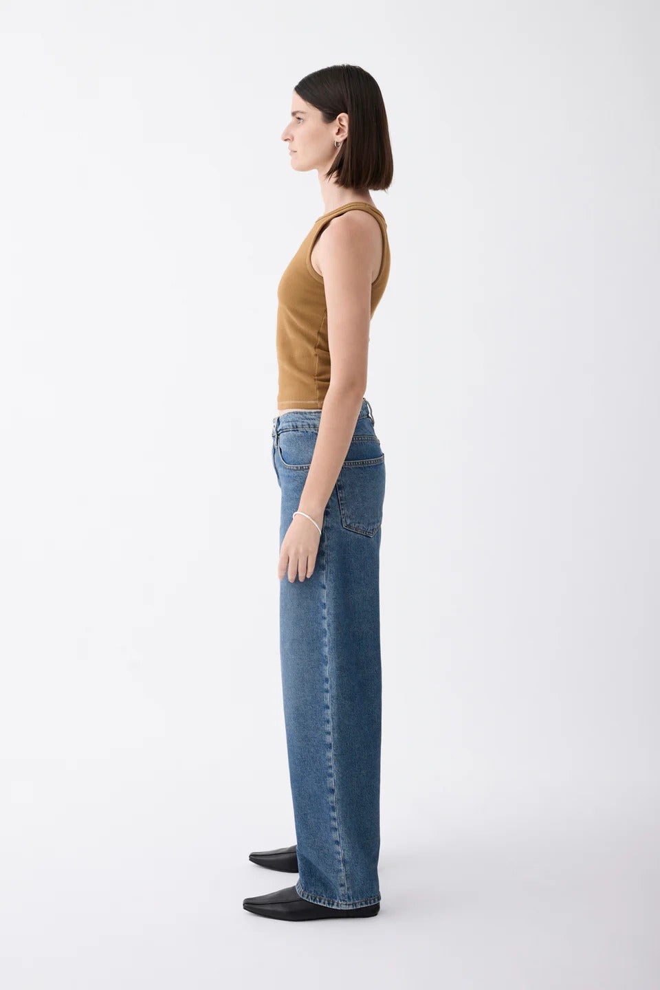 Outland Denim | Avril Mid Slouchy Wide Jean - Moment Mid Blue