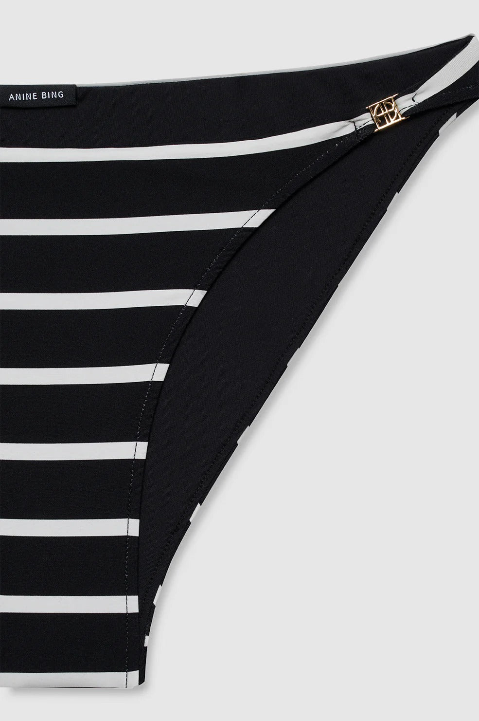 Anine Bing | Bellamy Bikini Bottom - Black & White Stripe