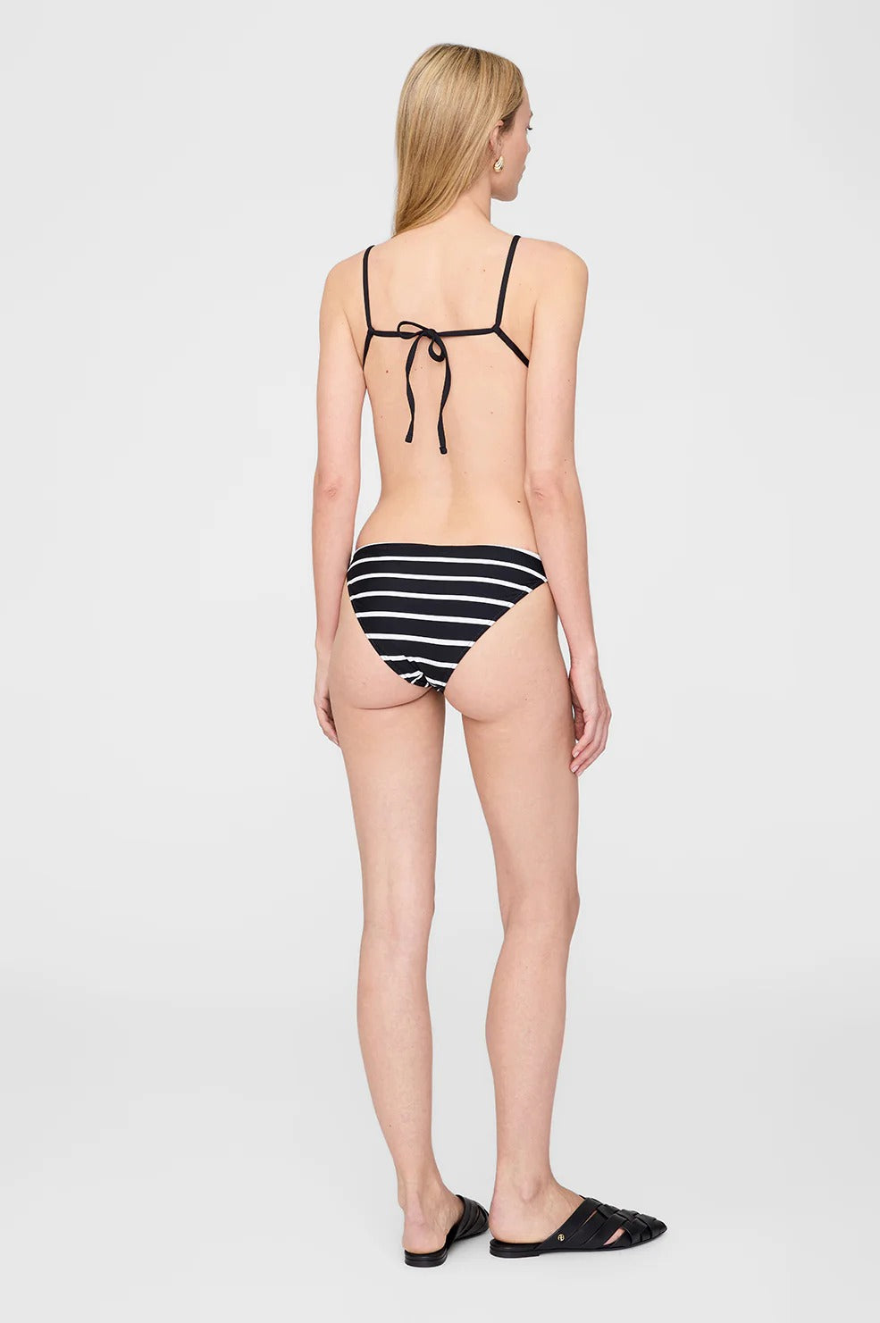 Anine Bing | Bellamy Bikini Bottom - Black & White Stripe