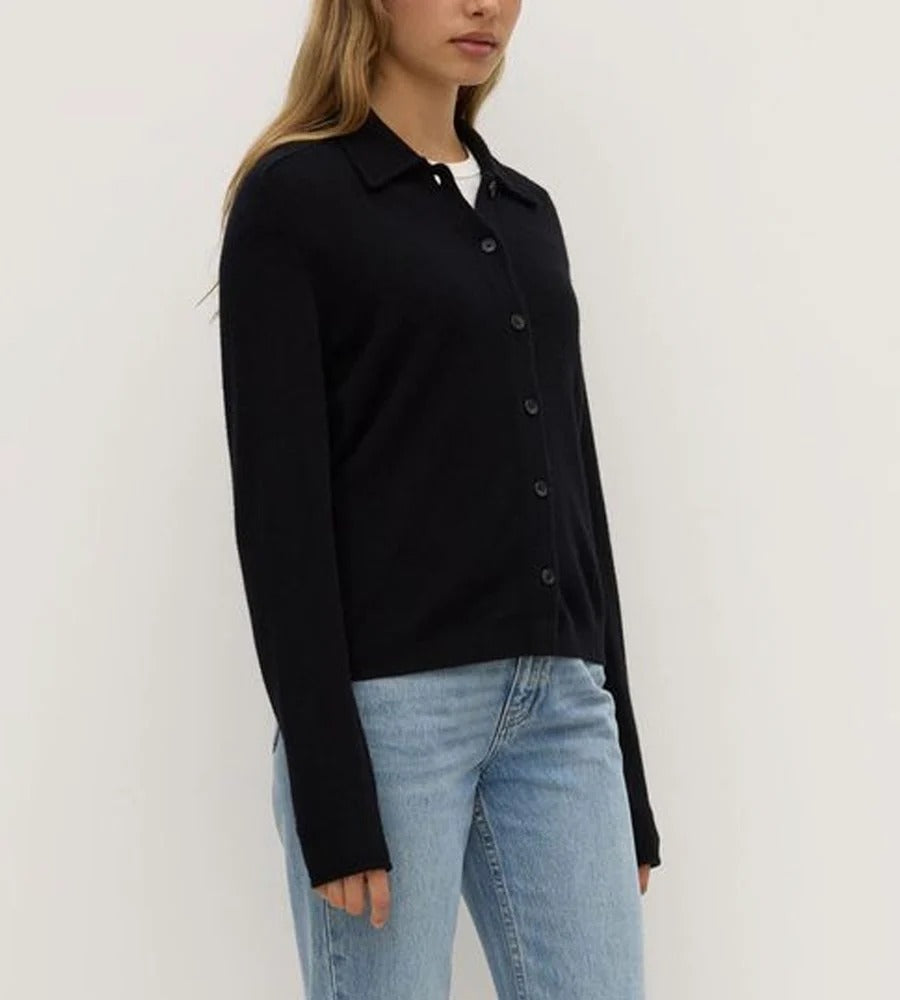 Assembly Label | Abigail Wool Cashmere Knit Shirt - Black