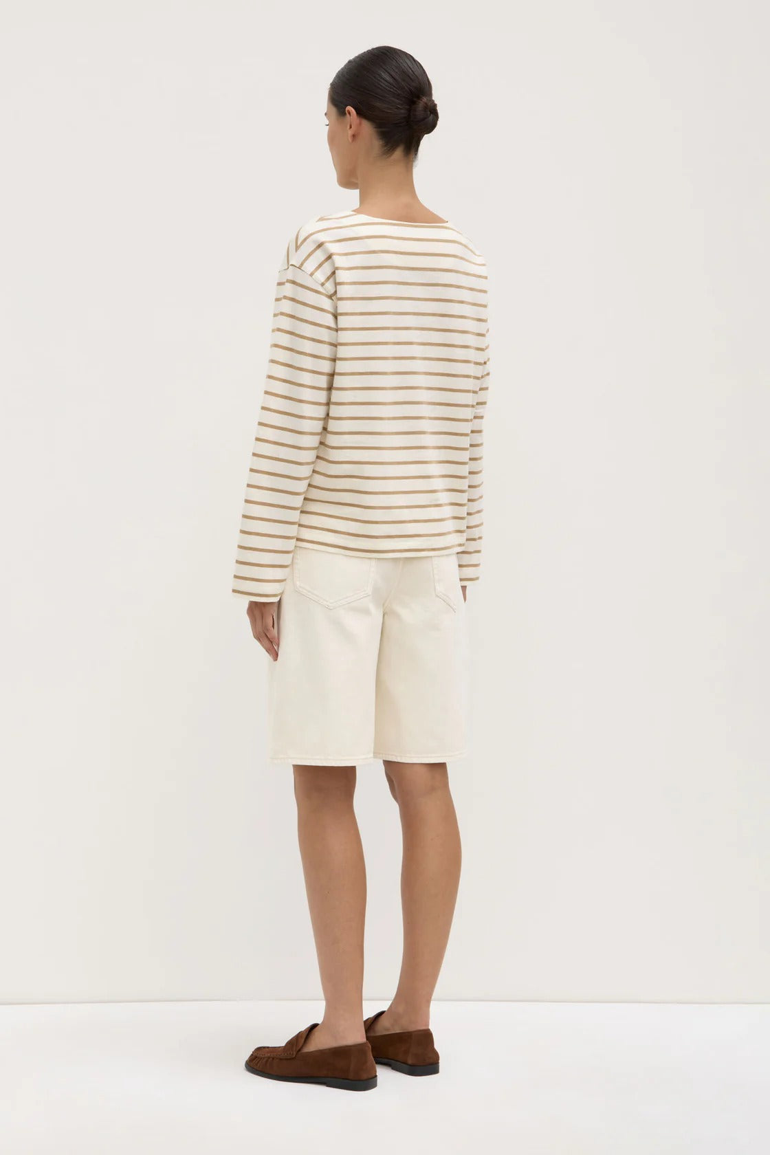 Assembly Label | Bonne Long Sleeve Tee - Tan/Antique White