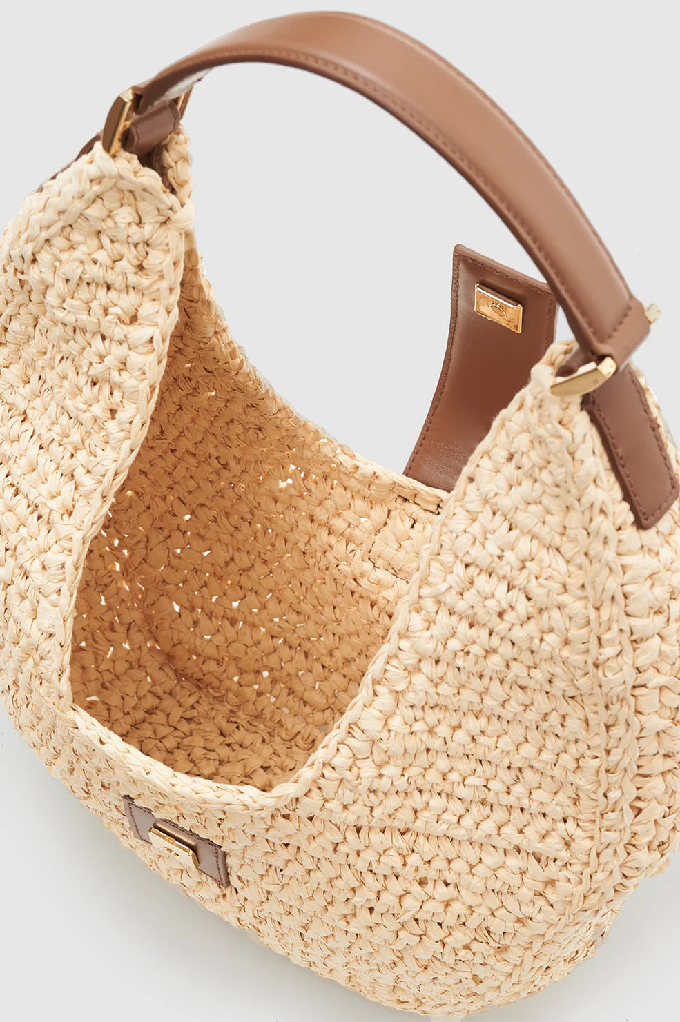 Anine Bing | Lou Bag Monogram - Natural With Cognac