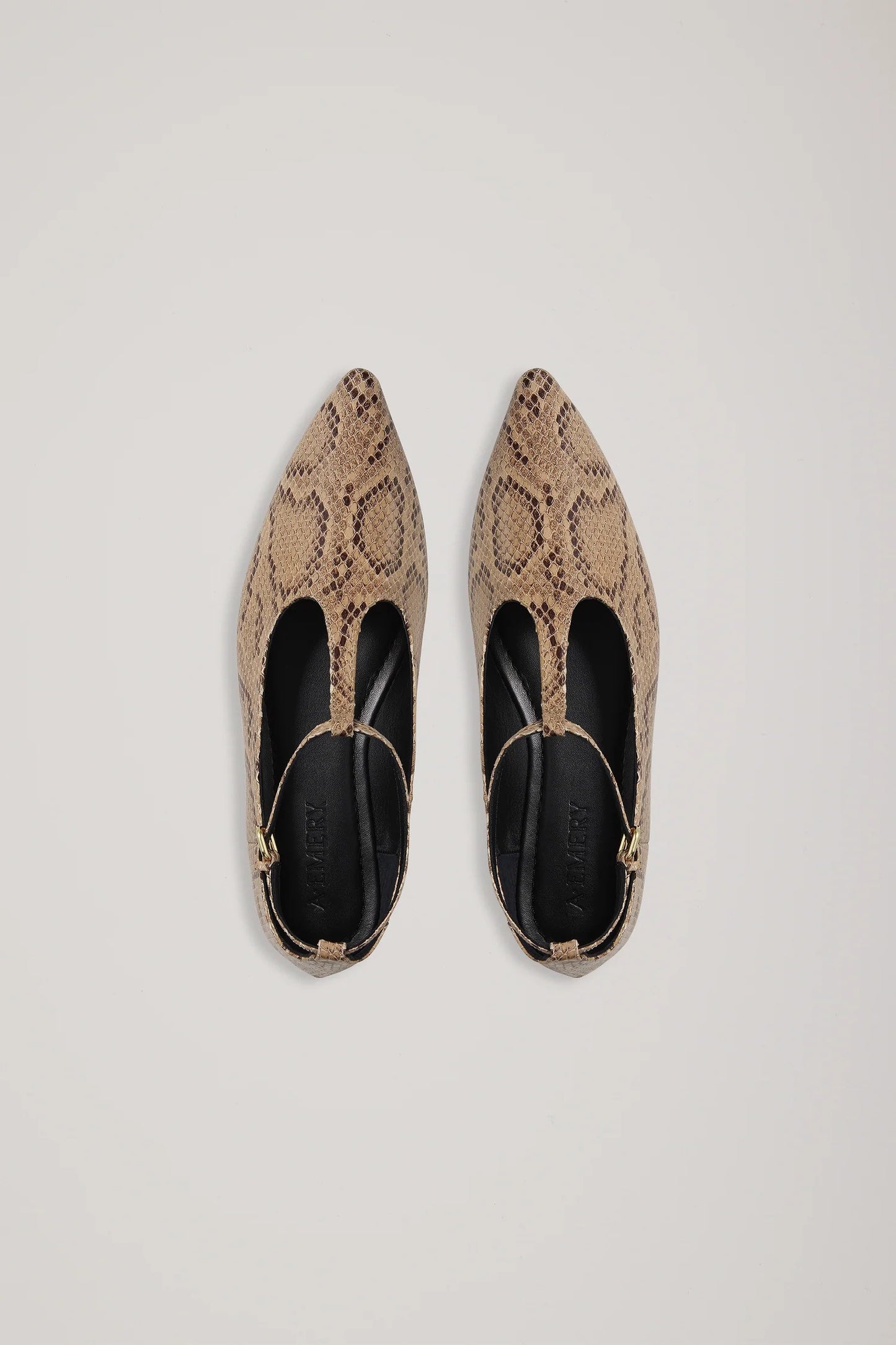 A.Emery | The Ward Flat - Taupe Embossed Snake