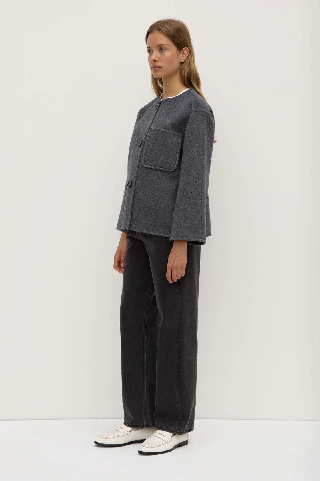 Assembly Label | Camille Wool Cashmere Jacket - Charcoal Marle